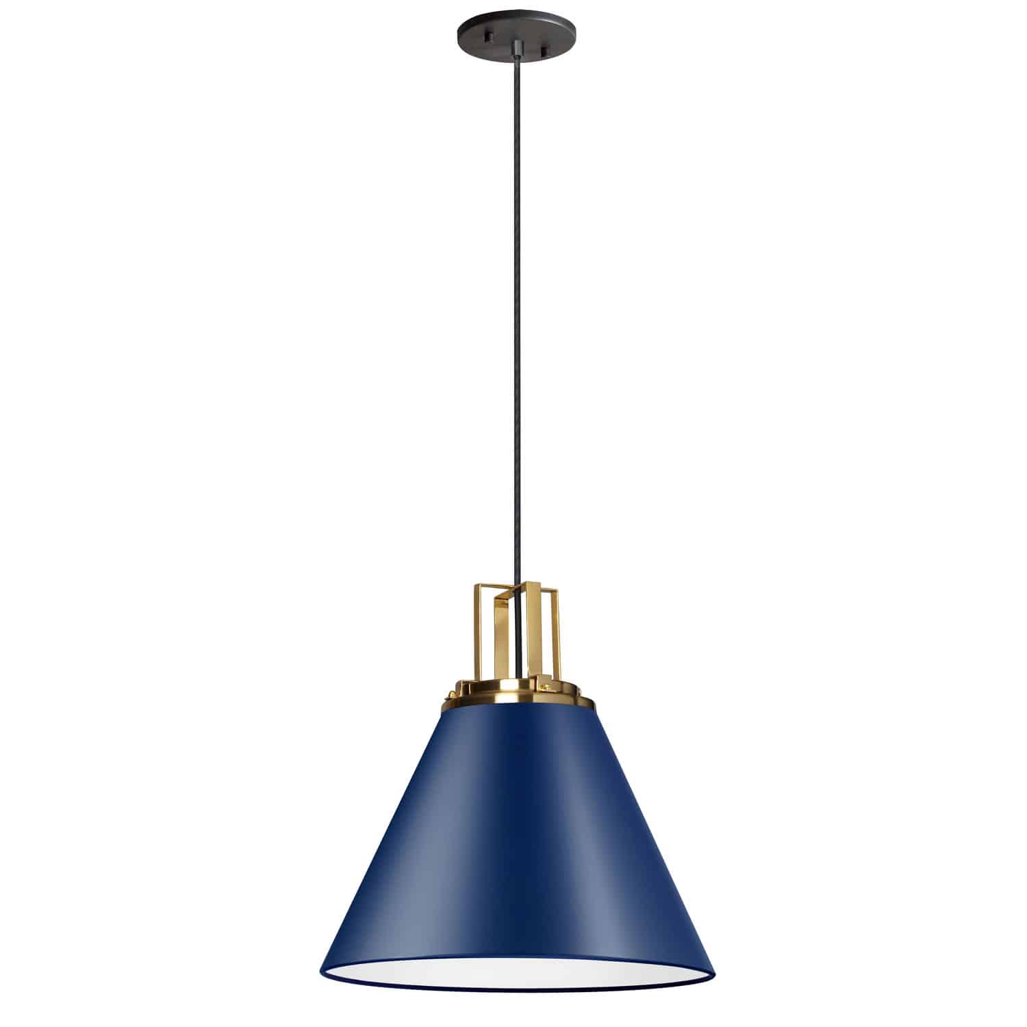 Dainolite Sonus - SNS-141P-CB-AGB - 1 Light Pendant, Cobalt Blue w/ Aged Brass Accent - Blue