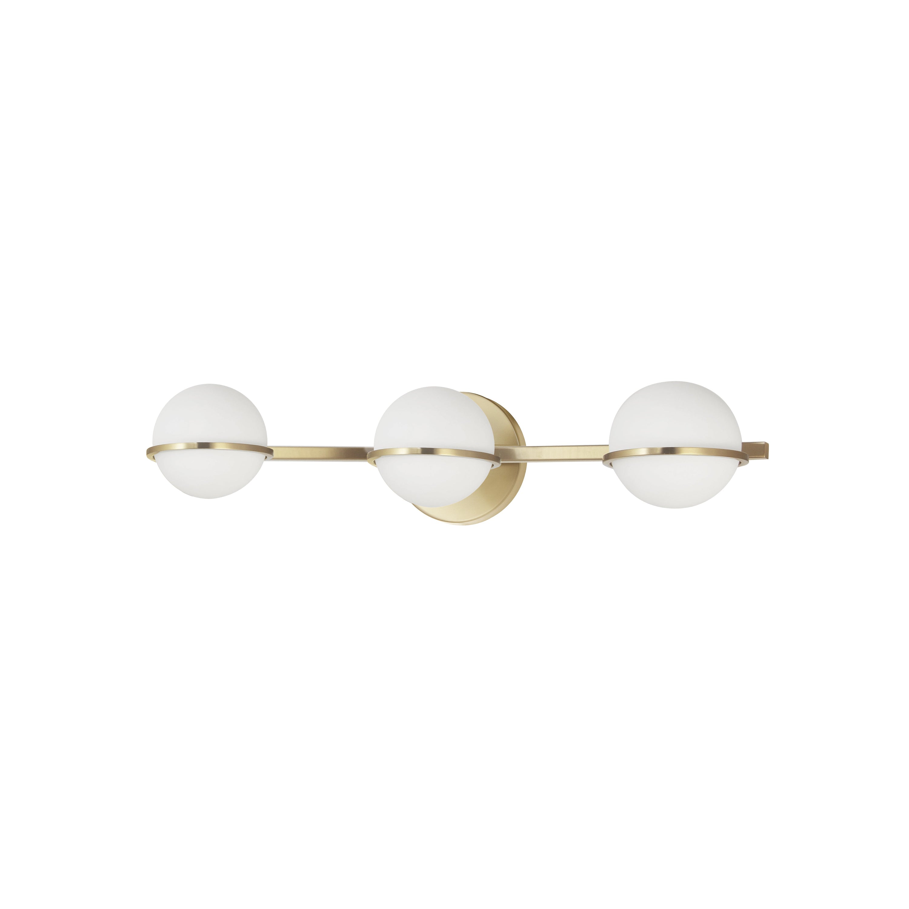 Dainolite Sofia - SOF-233W-AGB - 3 Light Vanity Fixture, Aged Brass with White Opal Glass - Aged Brass