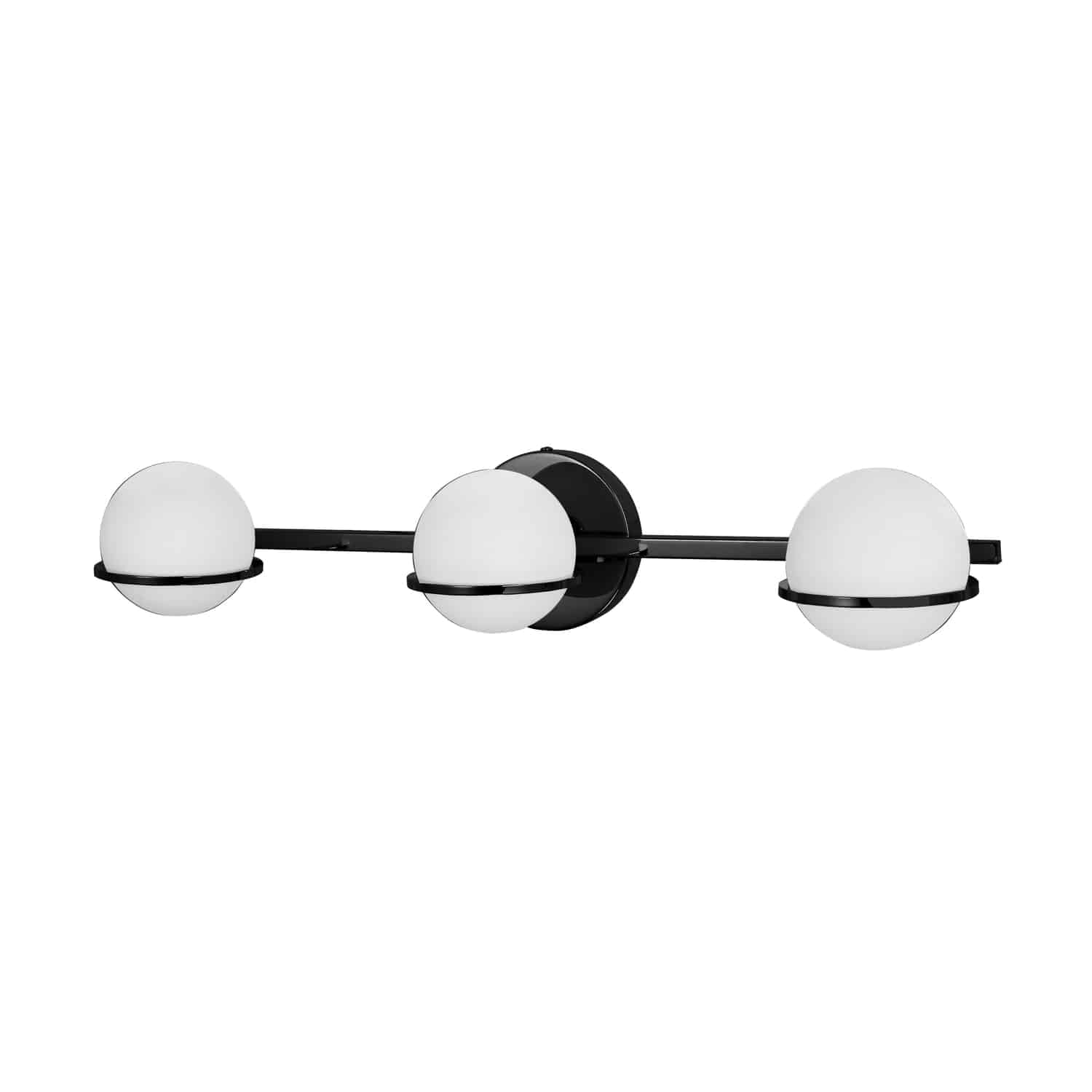 Dainolite Sofia - SOF-233W-MB - 3 Light Vanity Fixture Matte Black Finish with White Glass - Black