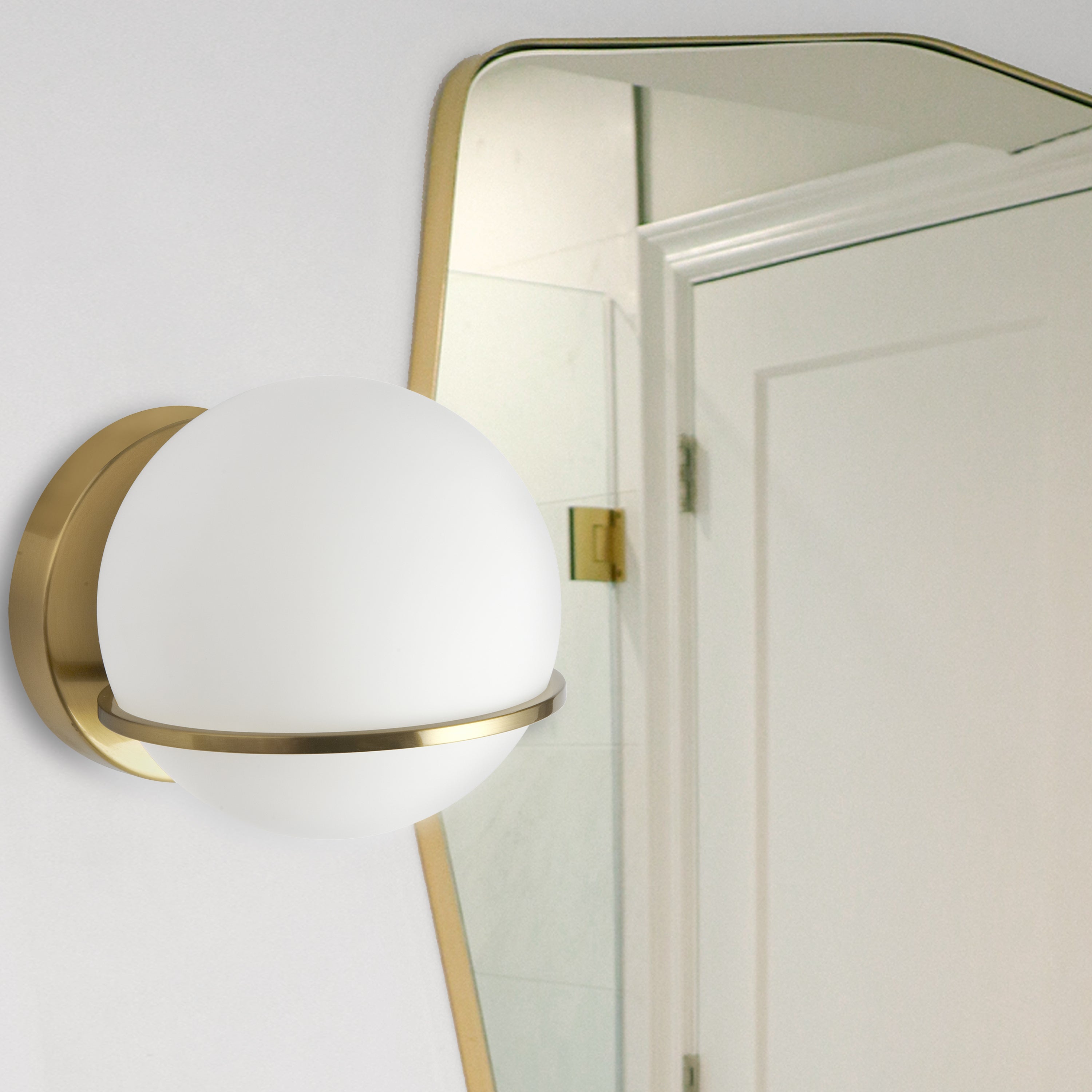 Dainolite Sofia - SOF-61W-AGB - 1 Light Wall Sconce, Aged Brass with White Opal Glass - Aged Brass