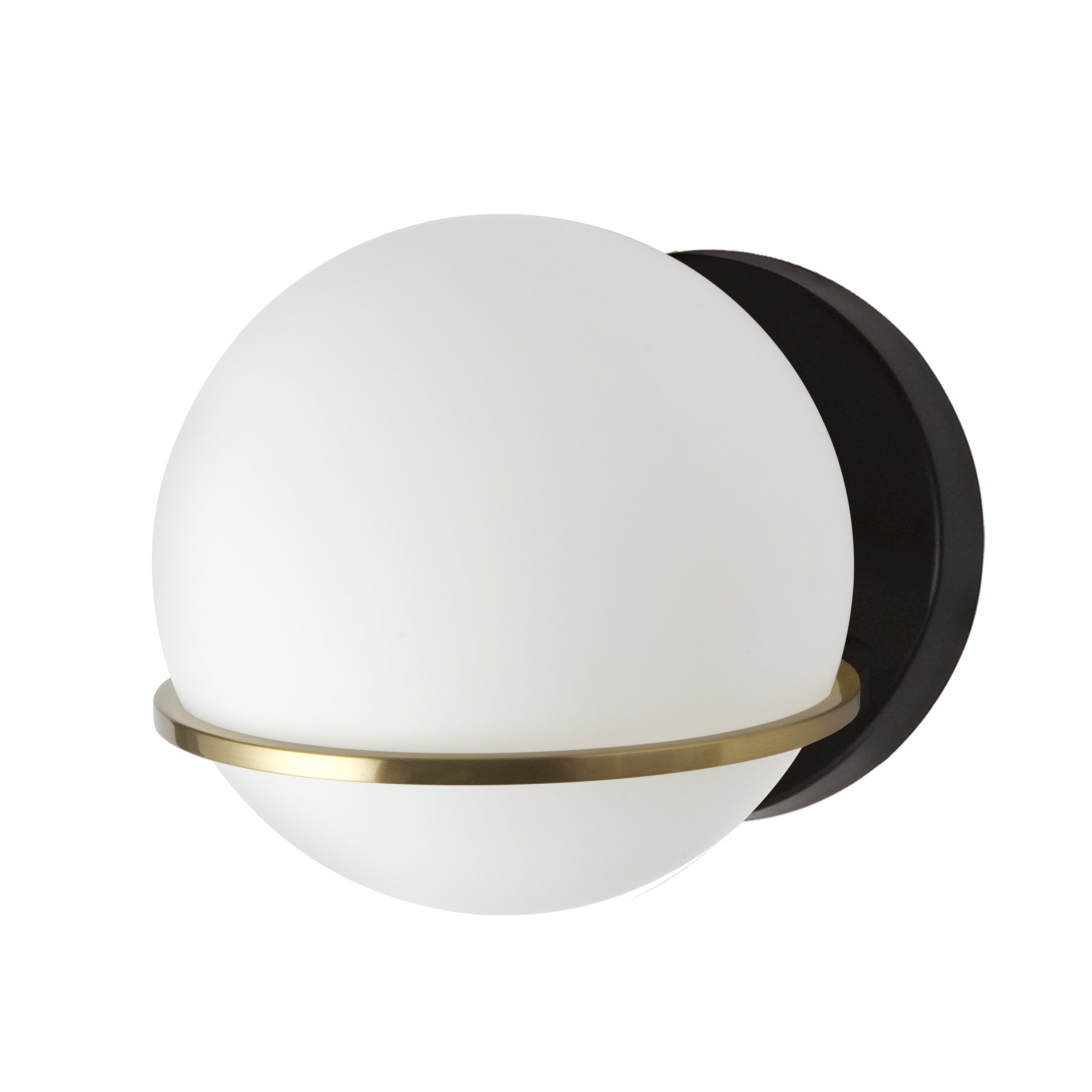 Dainolite Sofia - SOF-61W-MB-AGB - 1 Light Wall Sconce, Matte Black / Aged Brass with White Opal Glass - Aged Brass