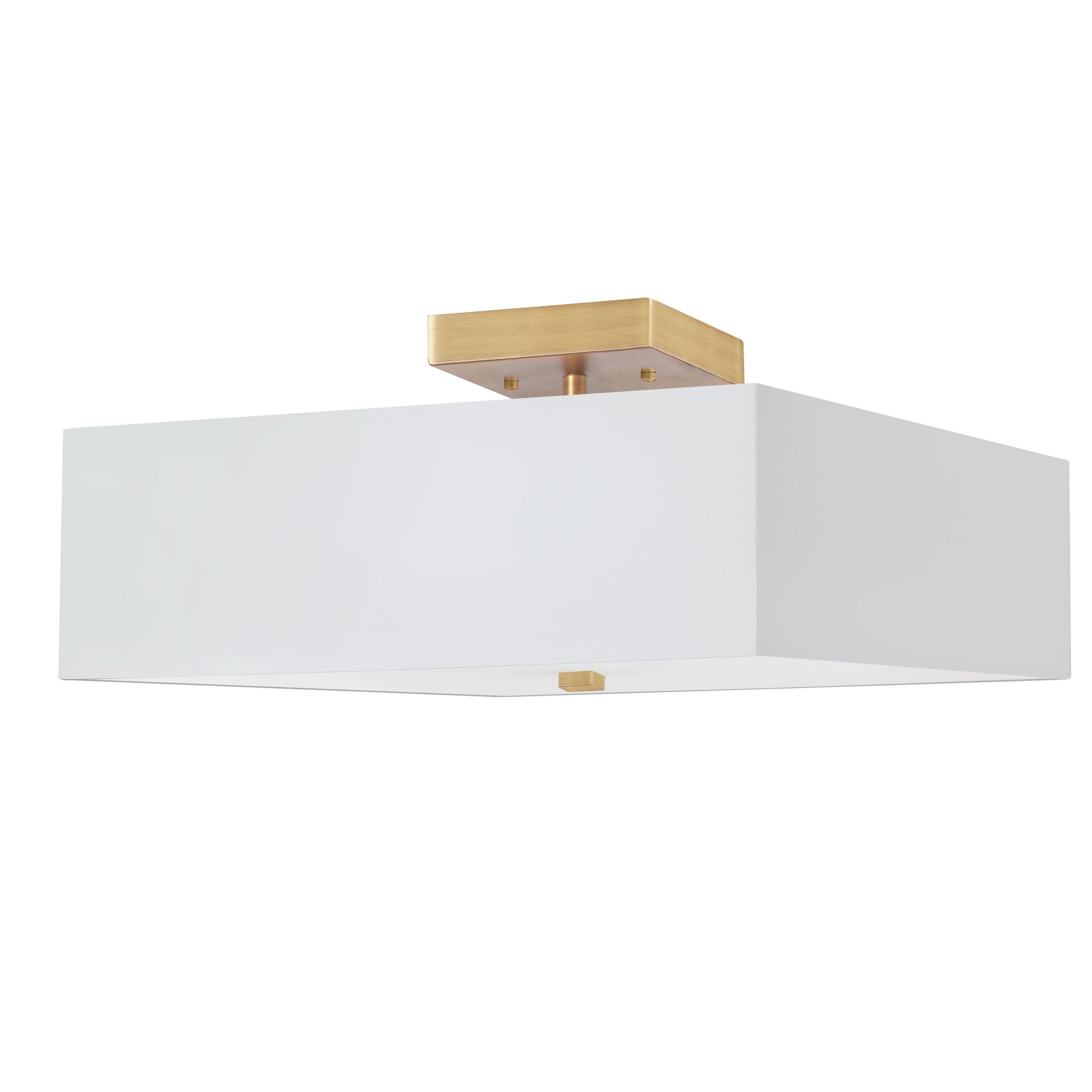 Dainolite Seren - SRN-143SF-AGB-WH - 3 Light Semi-Flush, Aged Brass with White Shade - White