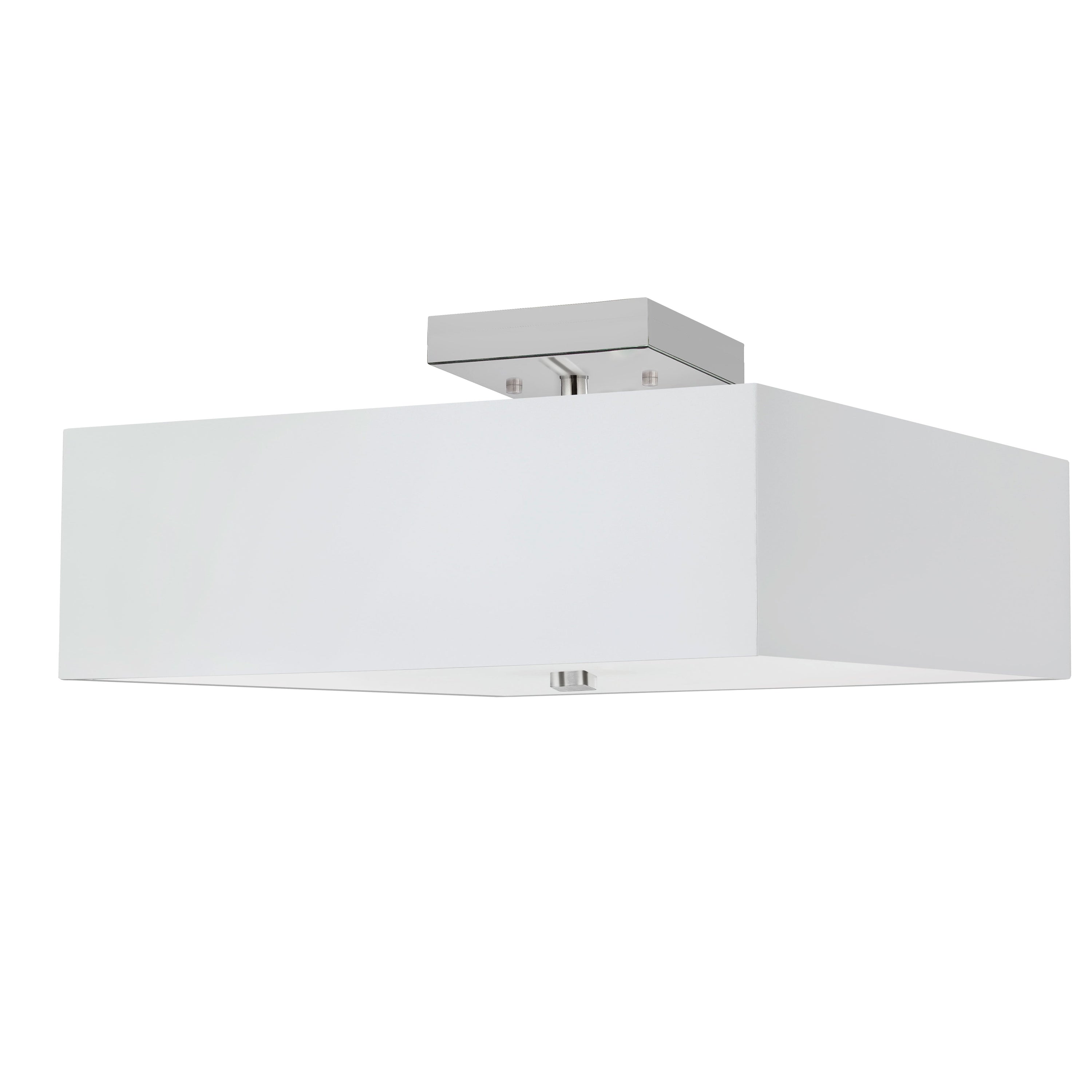 Dainolite Seren - SRN-143SF-PC-WH - 3 Light Semi-Flush, Polished Chrome with White Shade - White