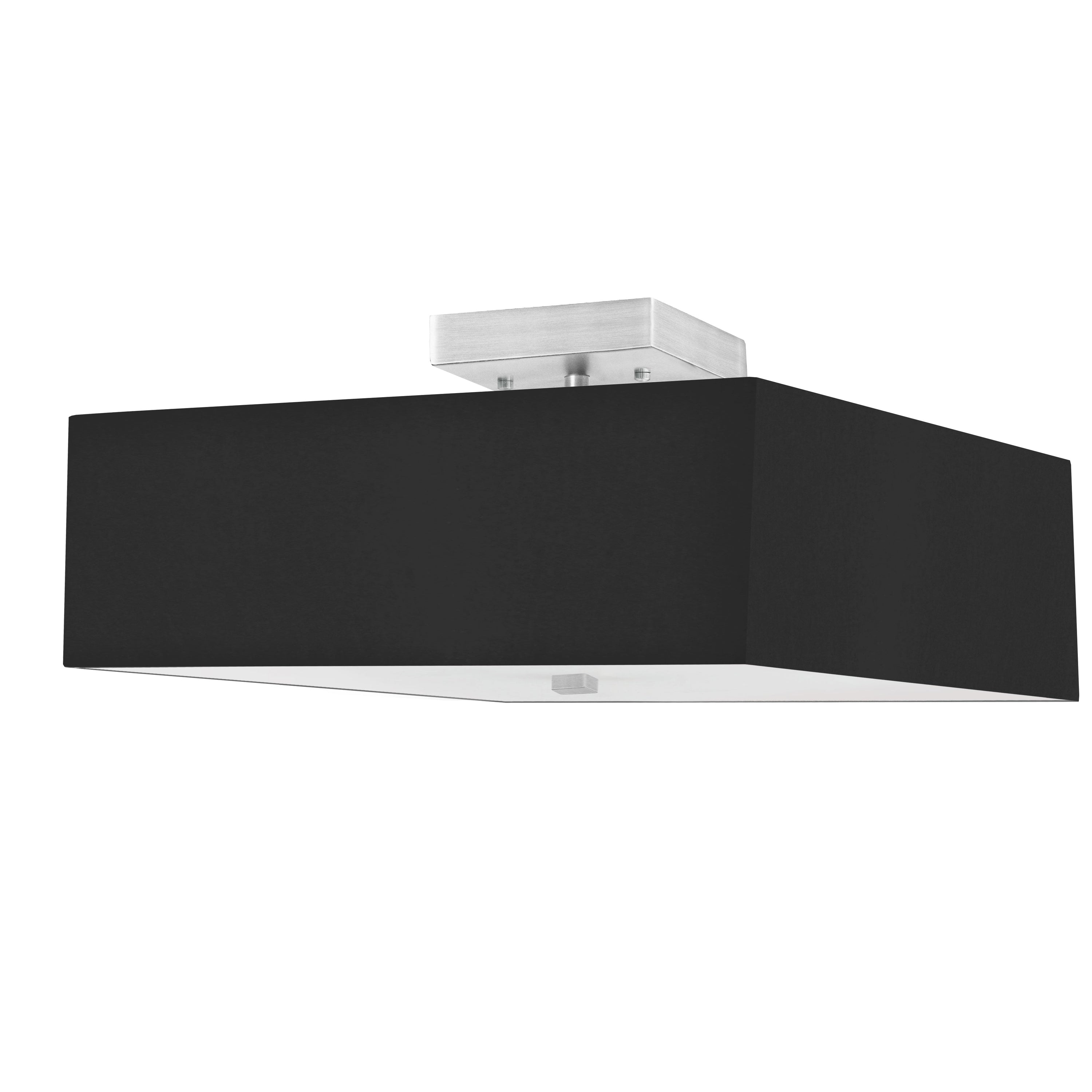 Dainolite Seren - SRN-143SF-SC-BK - 3 Light Semi-Flush, Satin Chrome with Black Shade - Black