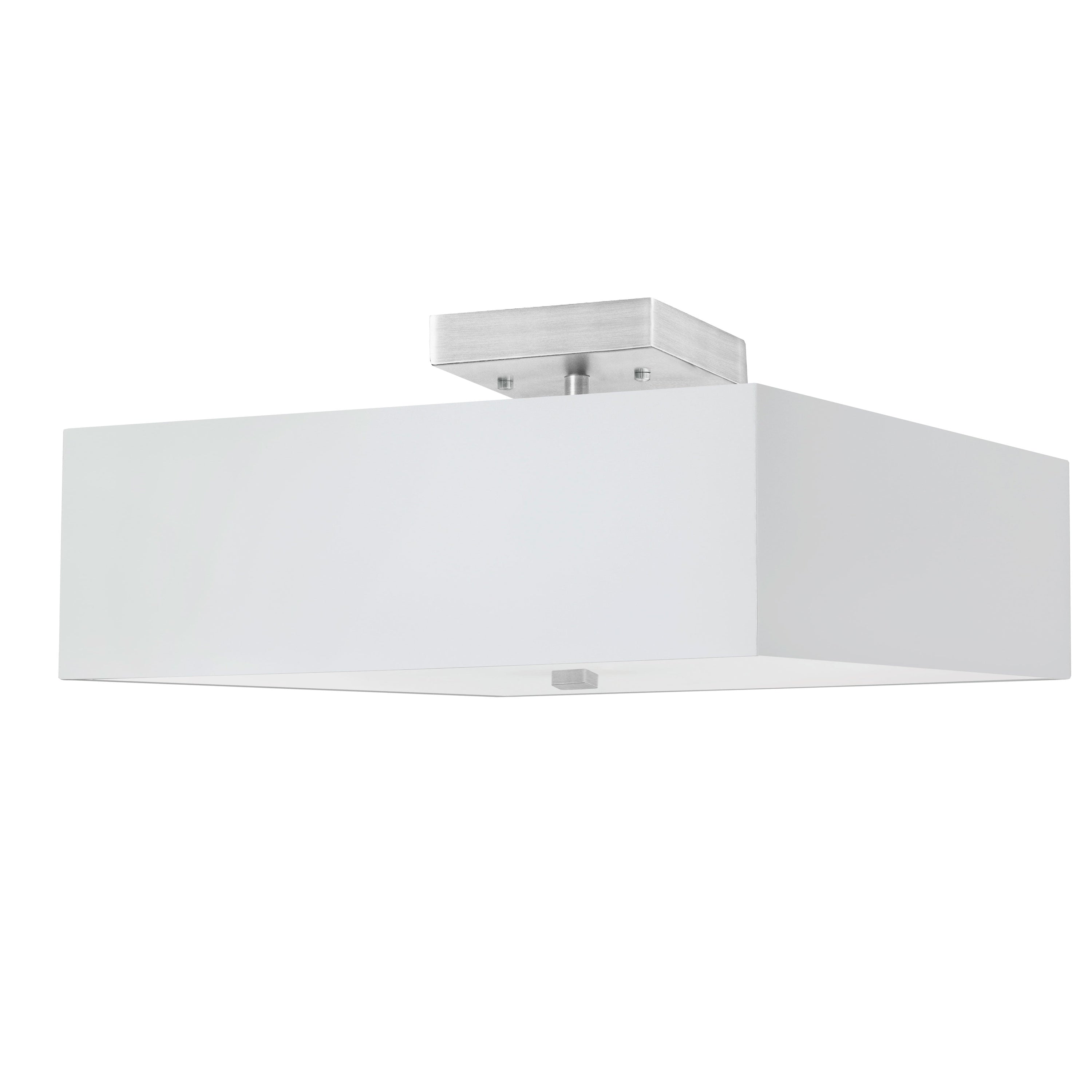 Dainolite Seren - SRN-143SF-SC-WH - 3 Light Semi-Flush, Satin Chrome with White Shade - White