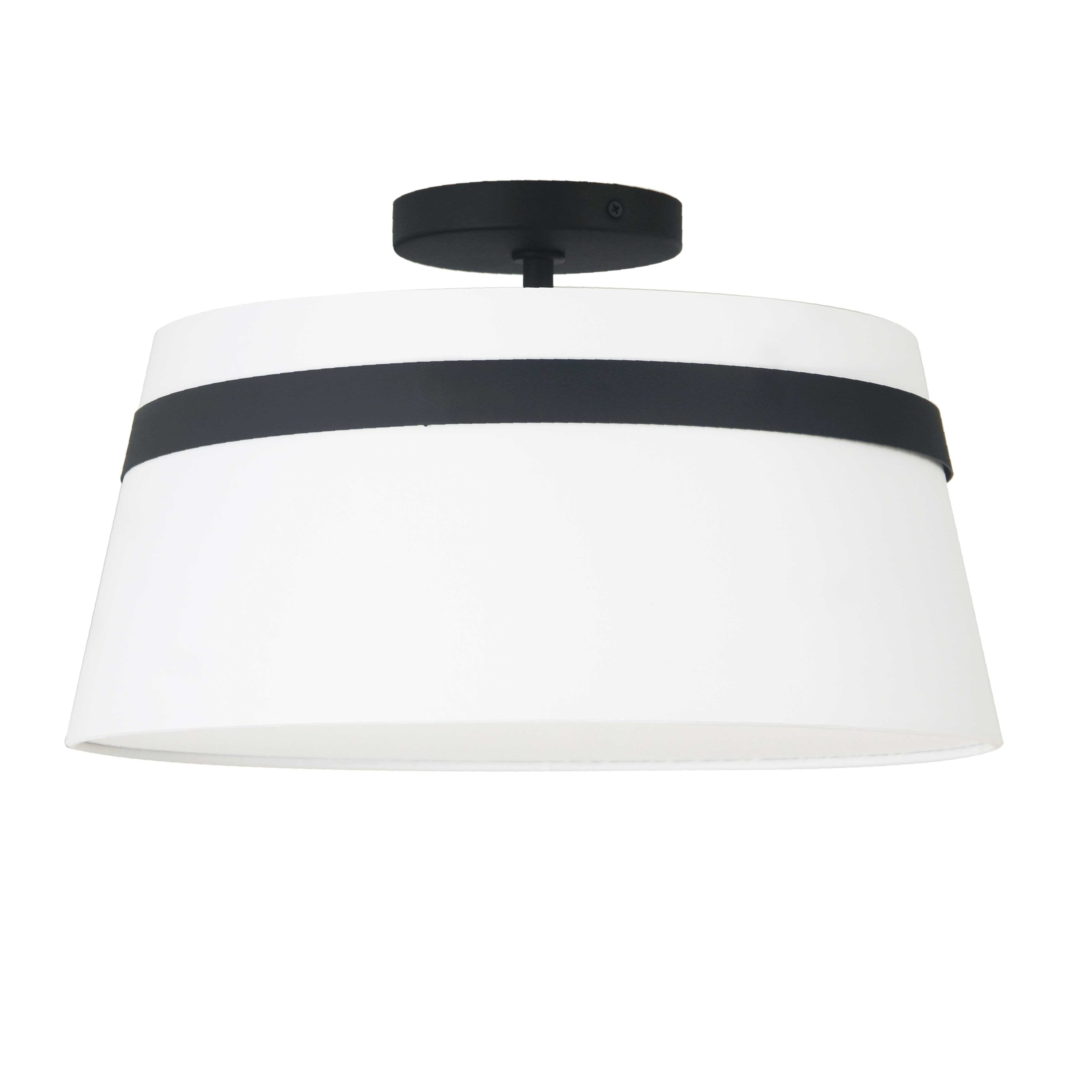 Dainolite Symphony - SYM-153SF-MB-WH - 3 Light Matte Black Semi-Flush Mount w/ White Shade - White