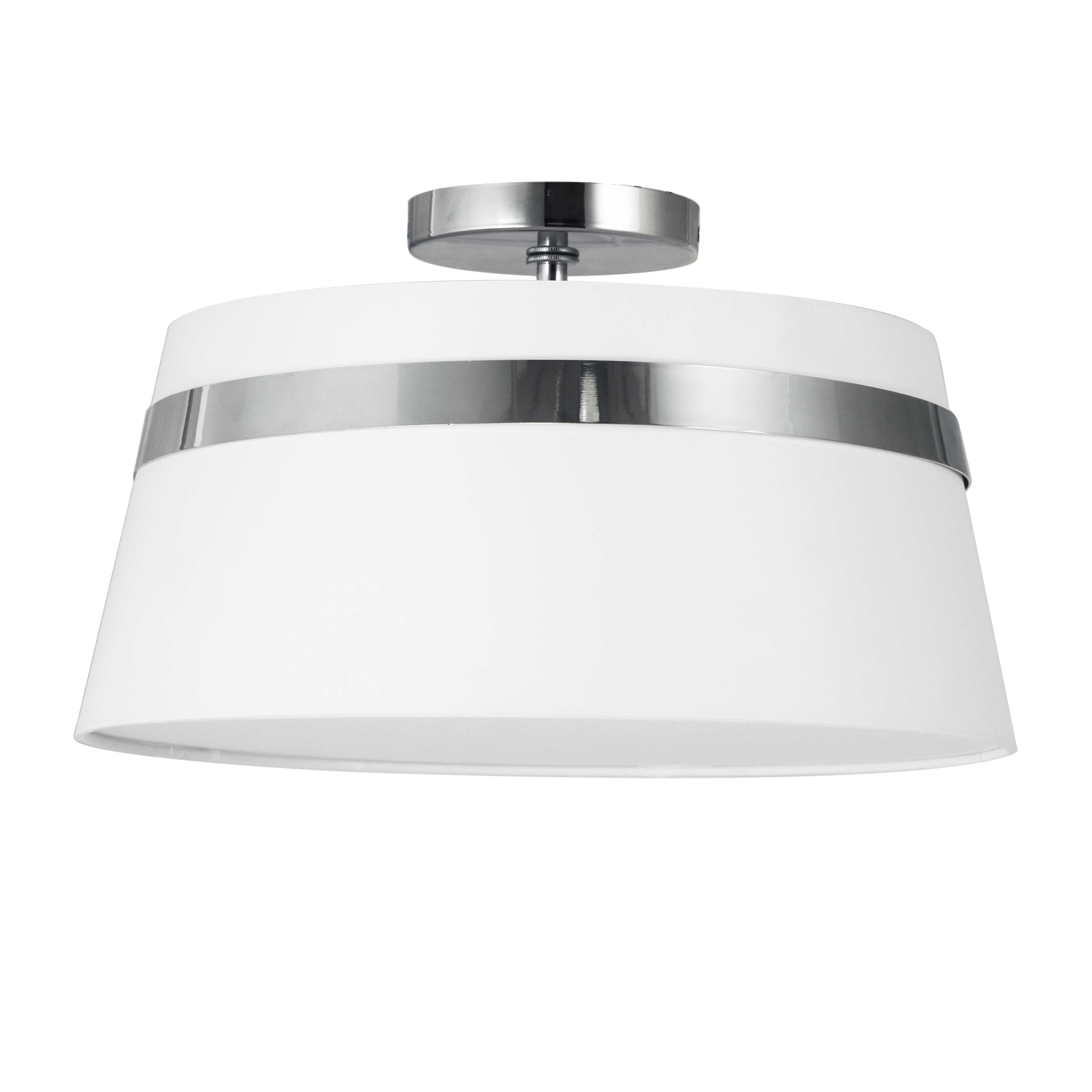 Dainolite Symphony - SYM-153SF-PC-WH - 3 Light Polished Chrome Semi-Flush Mount w/ White Shade - White