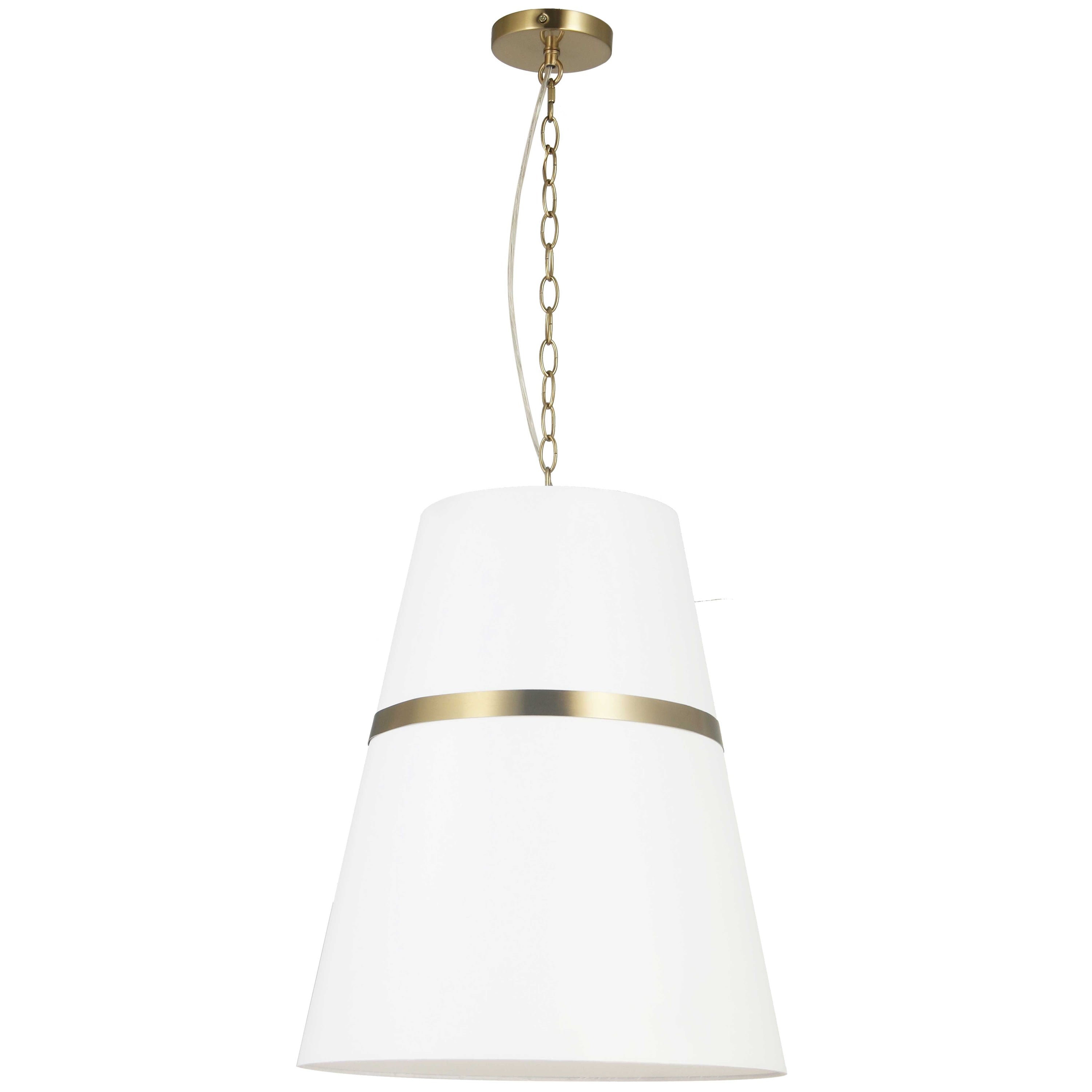 Dainolite Symphony - SYM-183P-AGB-WH - 3 Light Aged Brass Pendant w/ White Shade - White