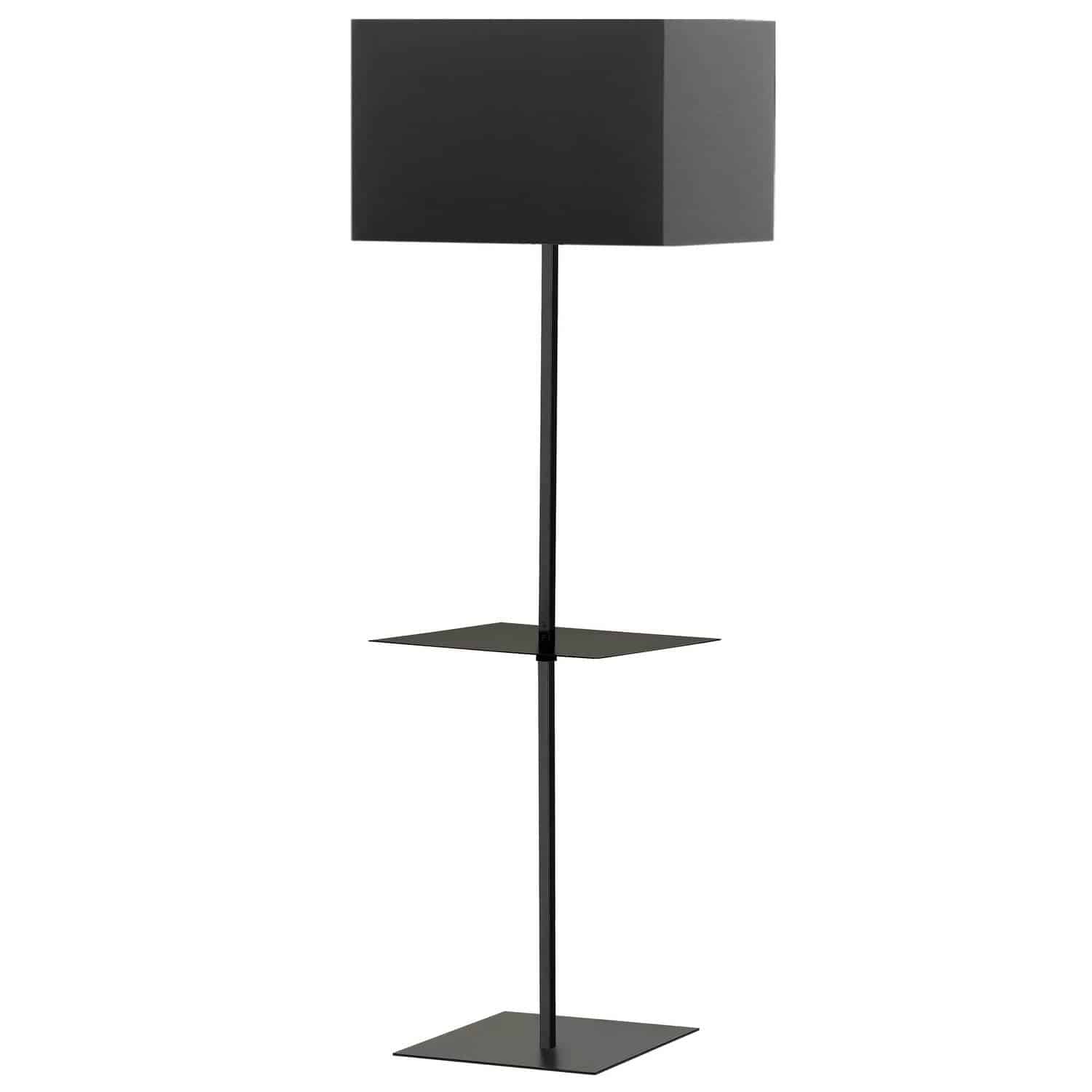 Dainolite Tablero - TAB-S491F-BK - 1 Light Incan Square Base with Square Shelf, Matte Black with Black Shade - Black