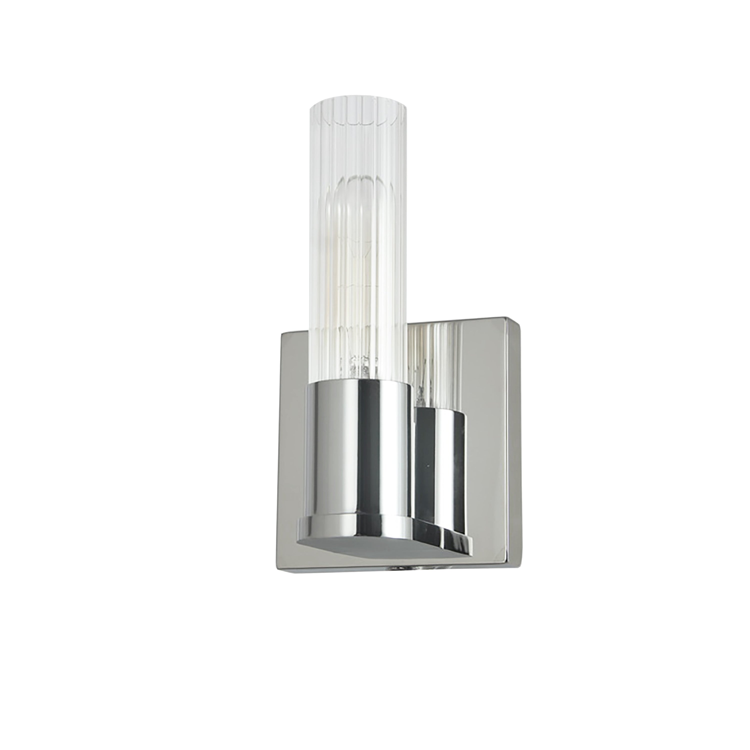 Dainolite Tube - TBE-41W-PC - 1 Light Incand Wall Sconce, Polished Chrome w/ Clear Fluted Glass - Polished Chrome