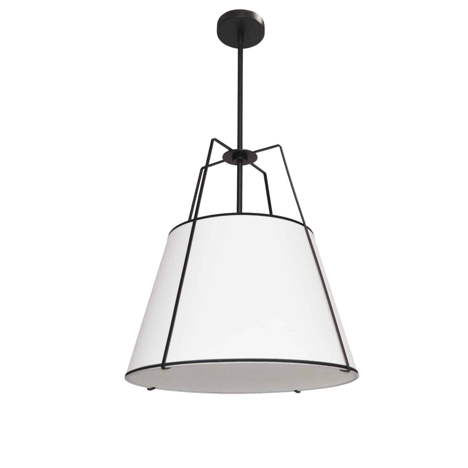 Dainolite Trapezoid - TRA-1P-BK-WH - 1 Light Trapezoid Pendant Black White Shade with 790 Diffuser - Black