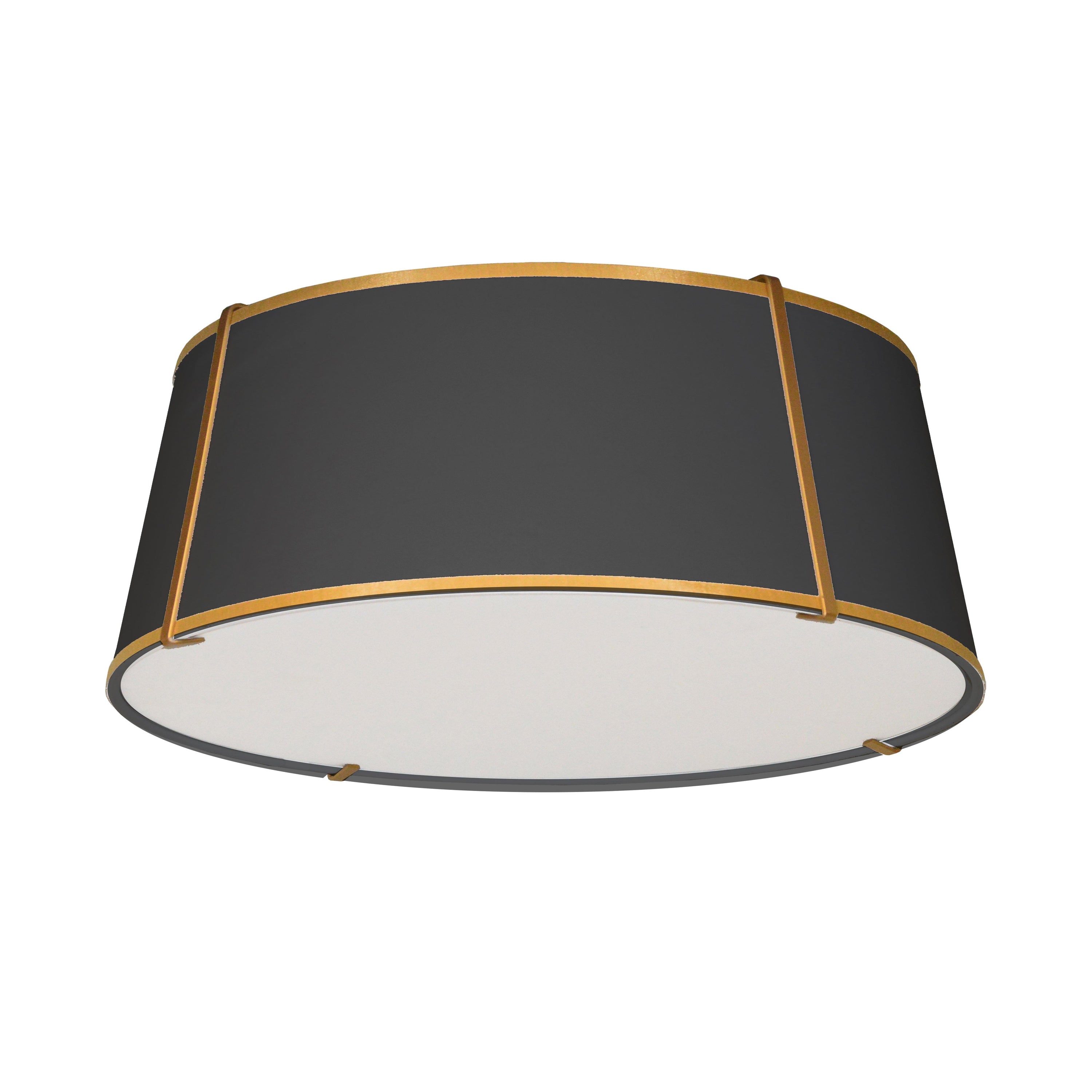 Dainolite Trapezoid - TRA-224FH-GLD-BK - 4 Light Trapezoid FlushMount Gold/Black Shade w/ White Fabric Diffuser - Black