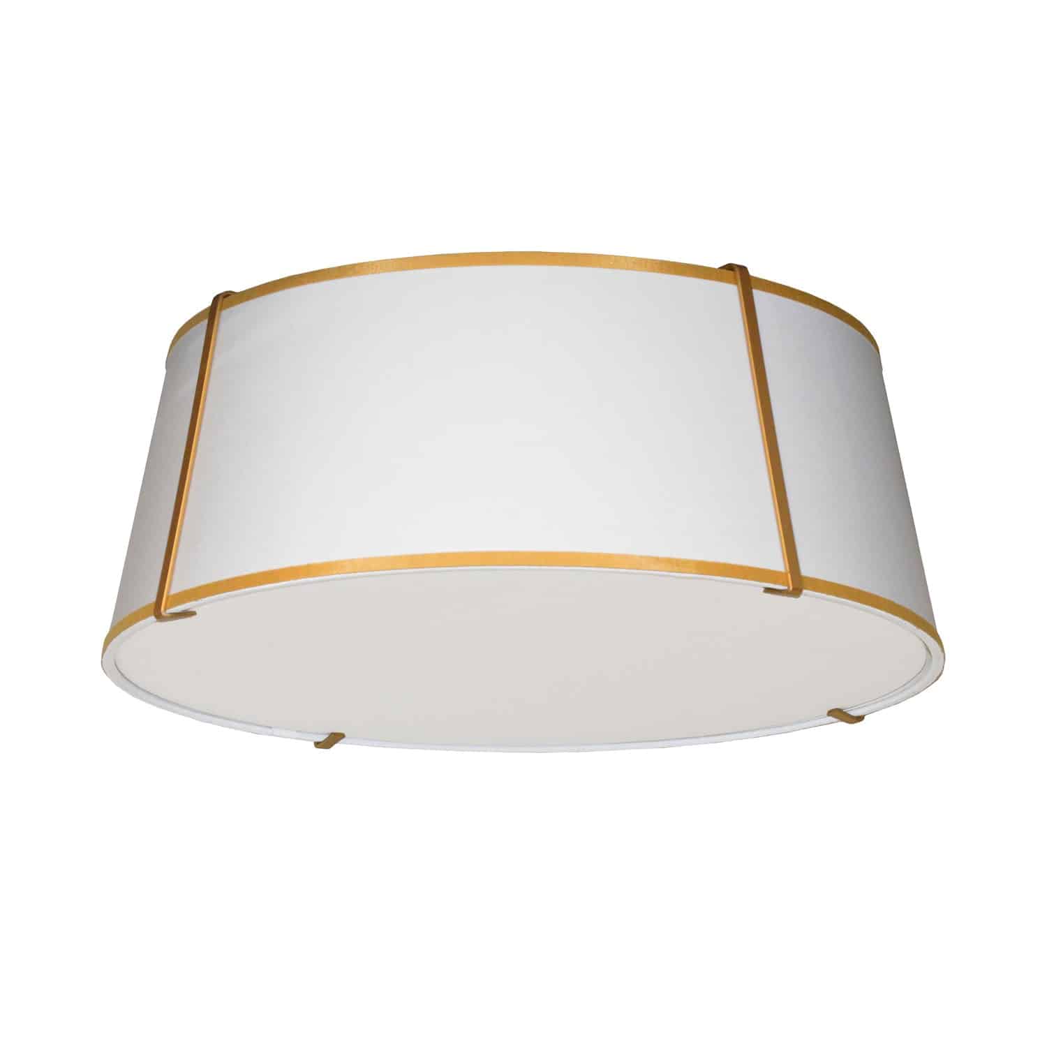 Dainolite Trapezoid - TRA-224FH-GLD-WH - 4 Light Flush Mount Gold with White - White