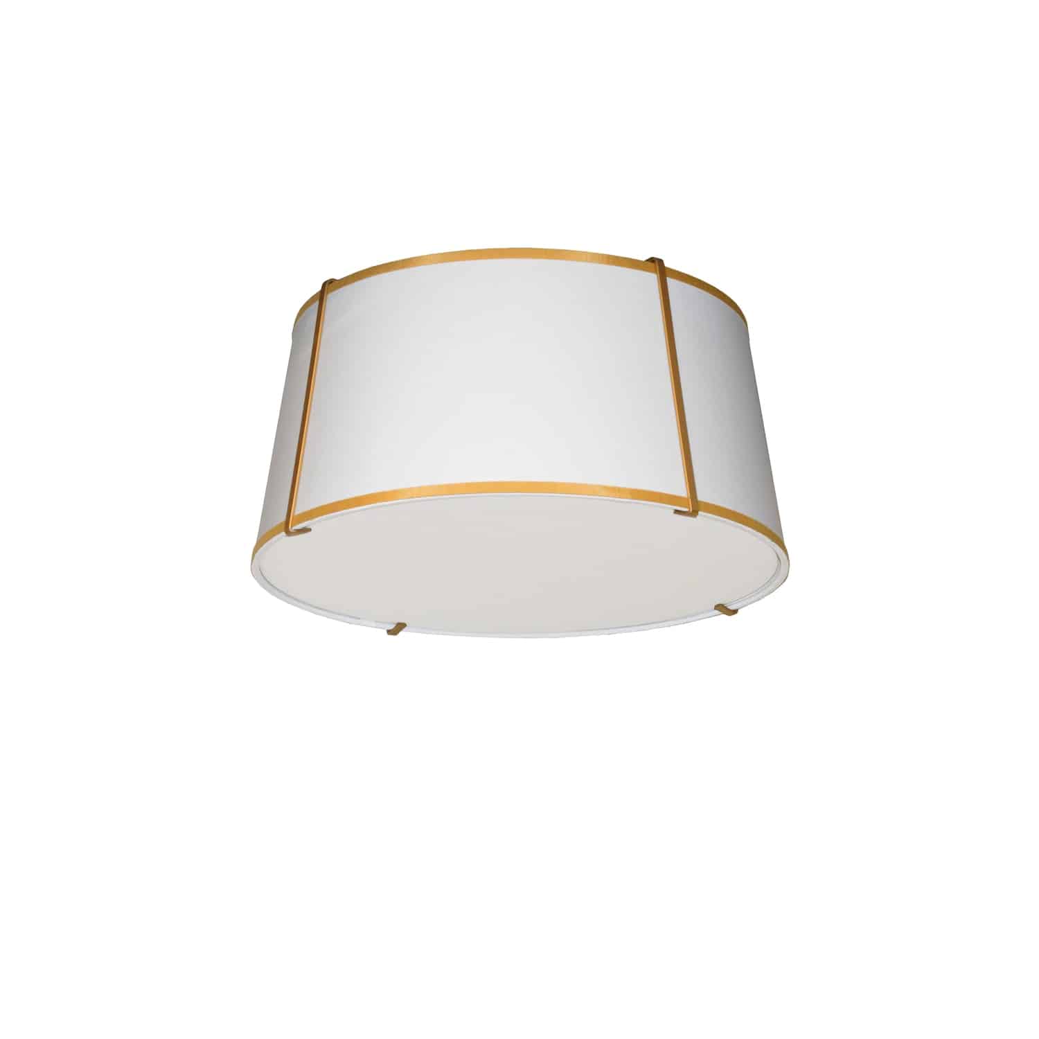 Dainolite Trapezoid - TRA-3FH-GLD-WH - 3 Light Trapezoid Flush Mount Gold frame and White Shade w/ 790 Diffuser - Gold