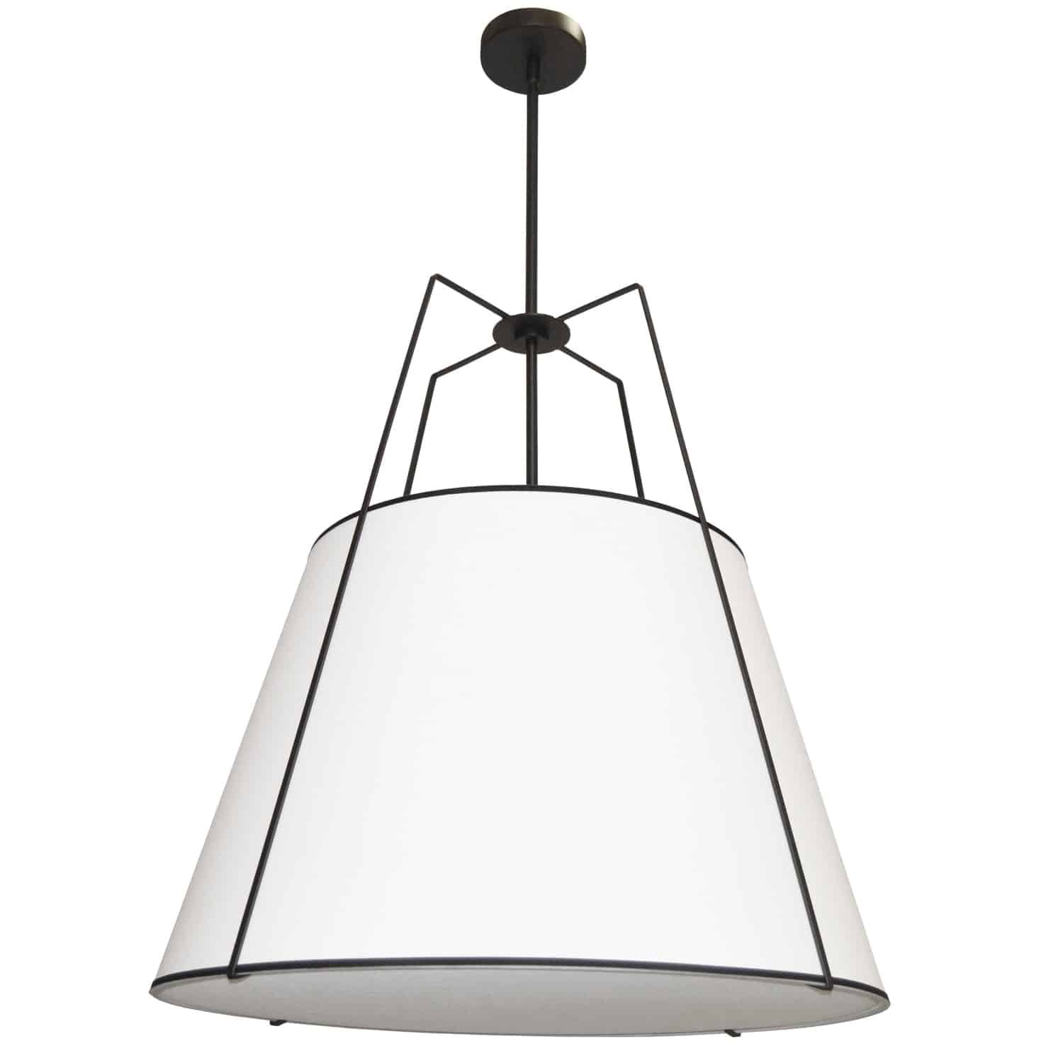 Dainolite Trapezoid - TRA-3P-BK-WH - 3 Light Trapezoid Pendant Black White Shade with 790 Diffuser - Black