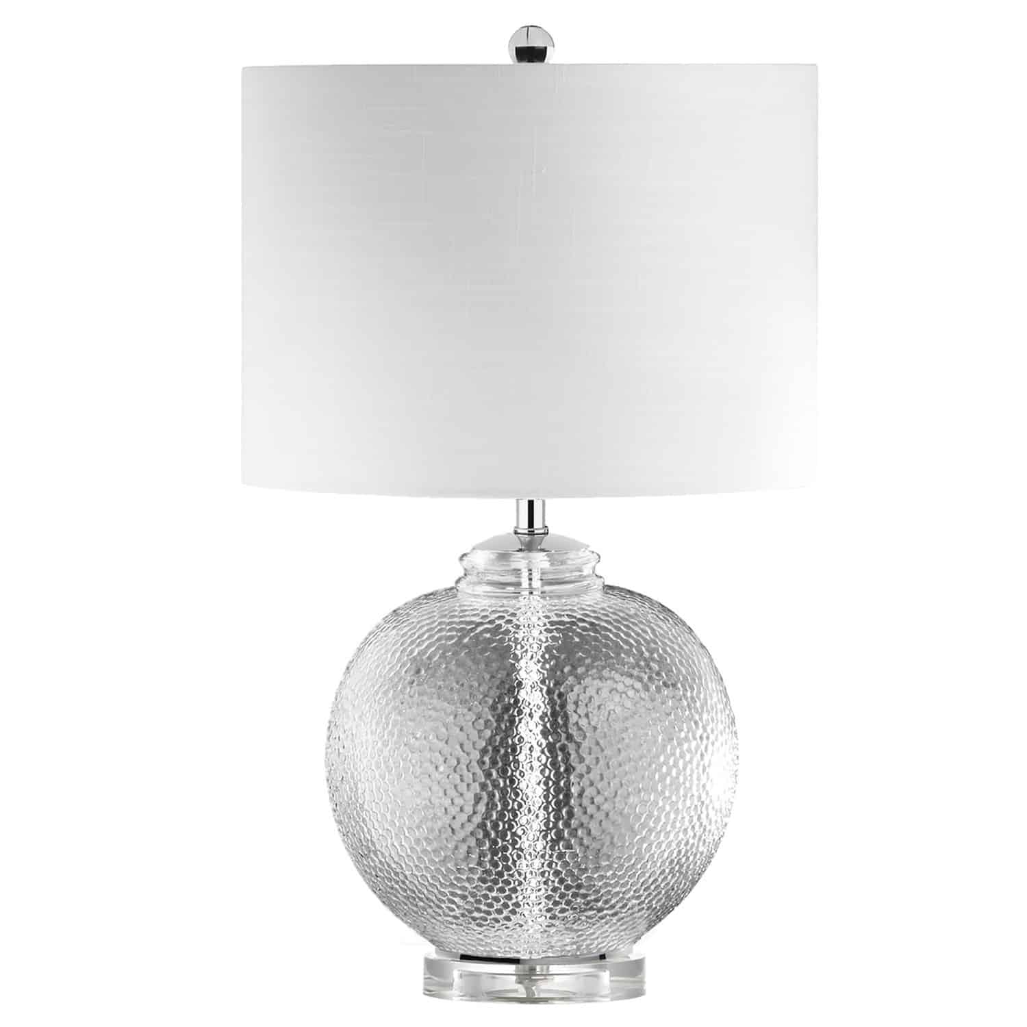 Dainolite Taylor - TYR-235T-CLR - 1 Light Glass Table Lamp with White Shade - Polished Chrome