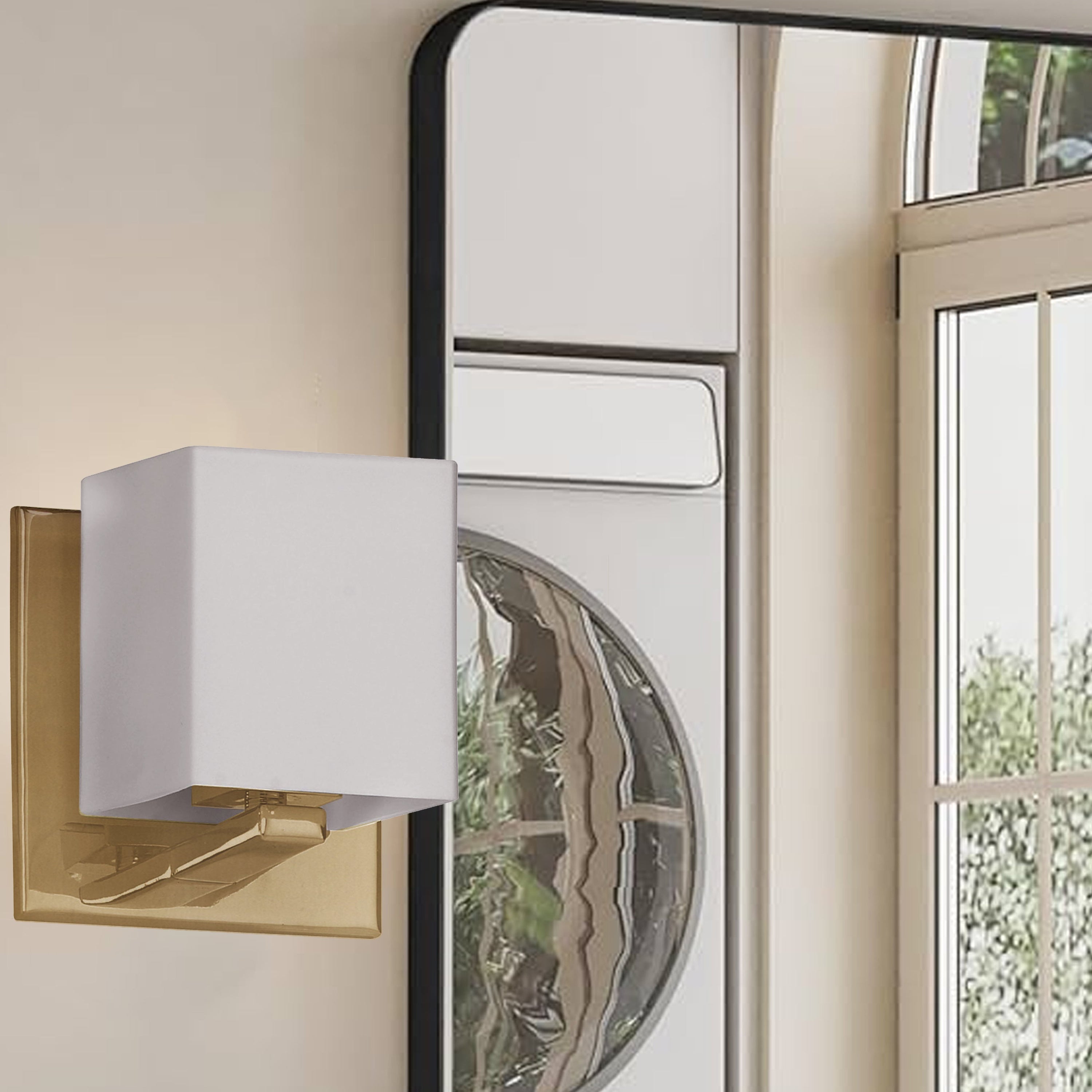 Dainolite Verona - V1230-1W-AGB - 1 Light Wall Sconce, Aged Brass with White Glass - Aged Brass