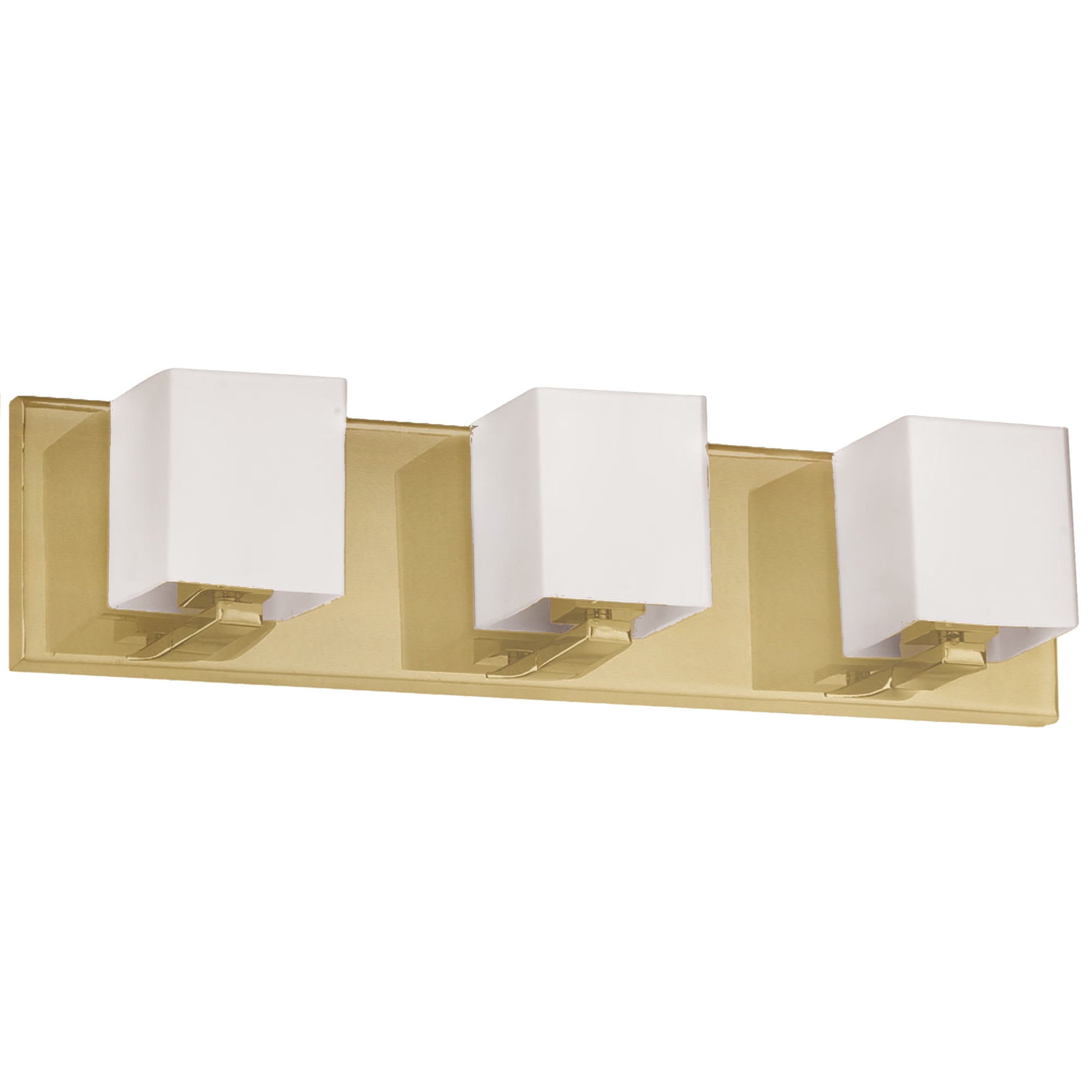 Dainolite Verona - V1230-3W-AGB - 3 Light Vanity Fixture, Aged Brass with White Glass - Aged Brass