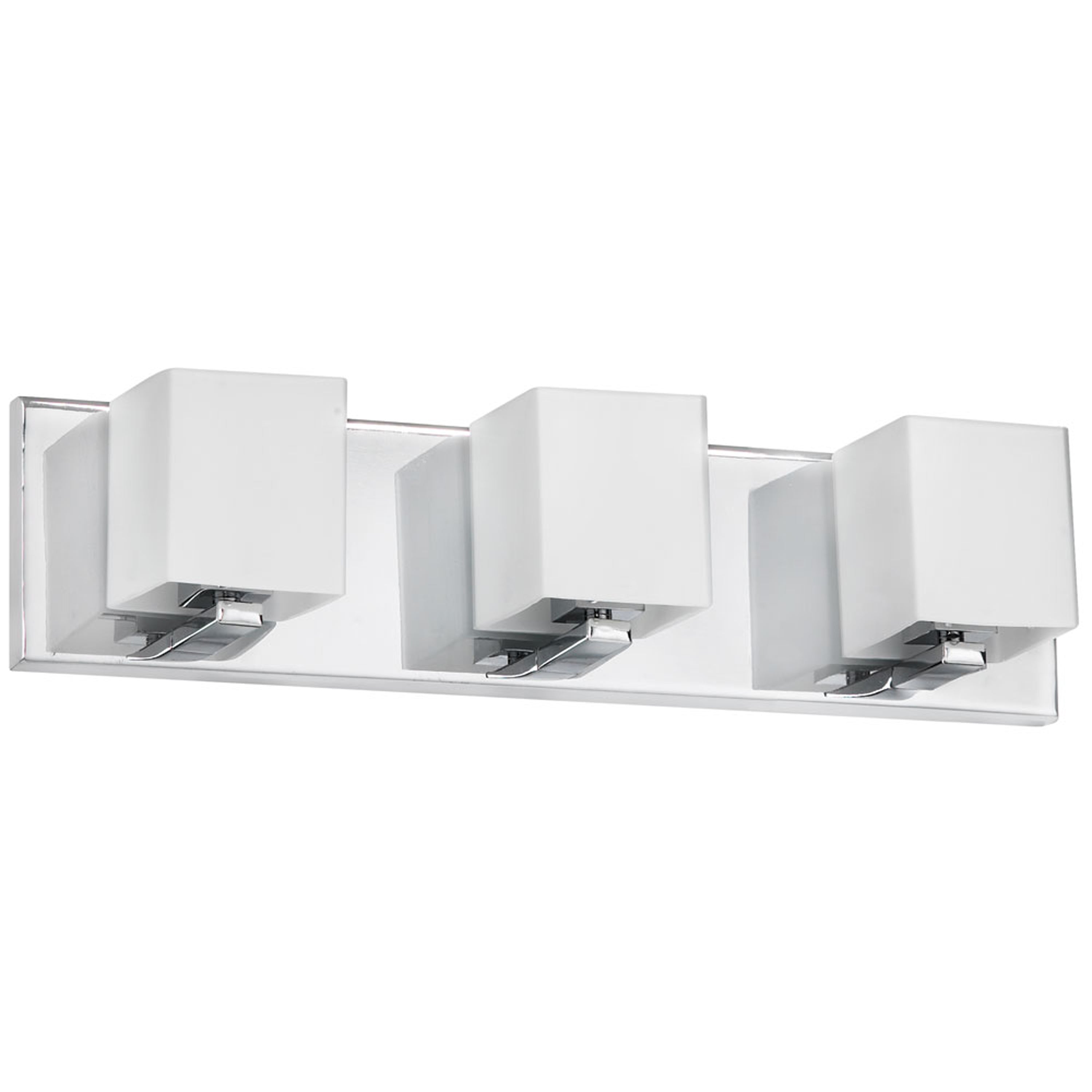 Dainolite Modern - V1230-3W-PC - 3 Light Vanity Fixture, Polished Chrome, Frosted White Glass - Polished Chrome