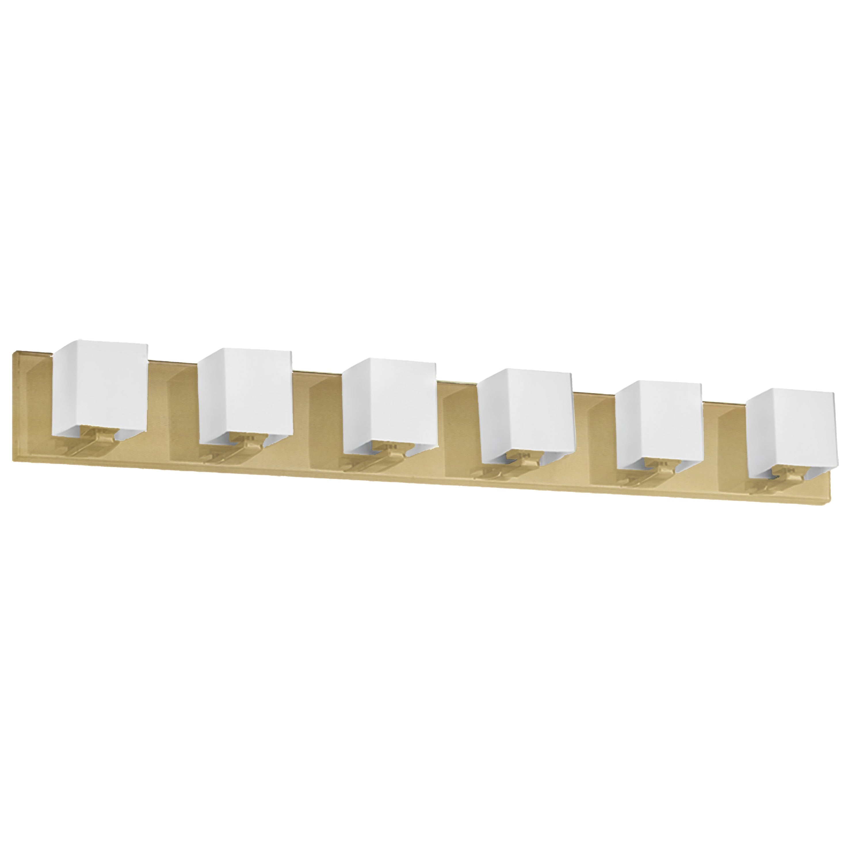 Dainolite Verona - V1230-6W-AGB - 6 Light Vanity Fixture, Aged Brass with White Glass - Aged Brass