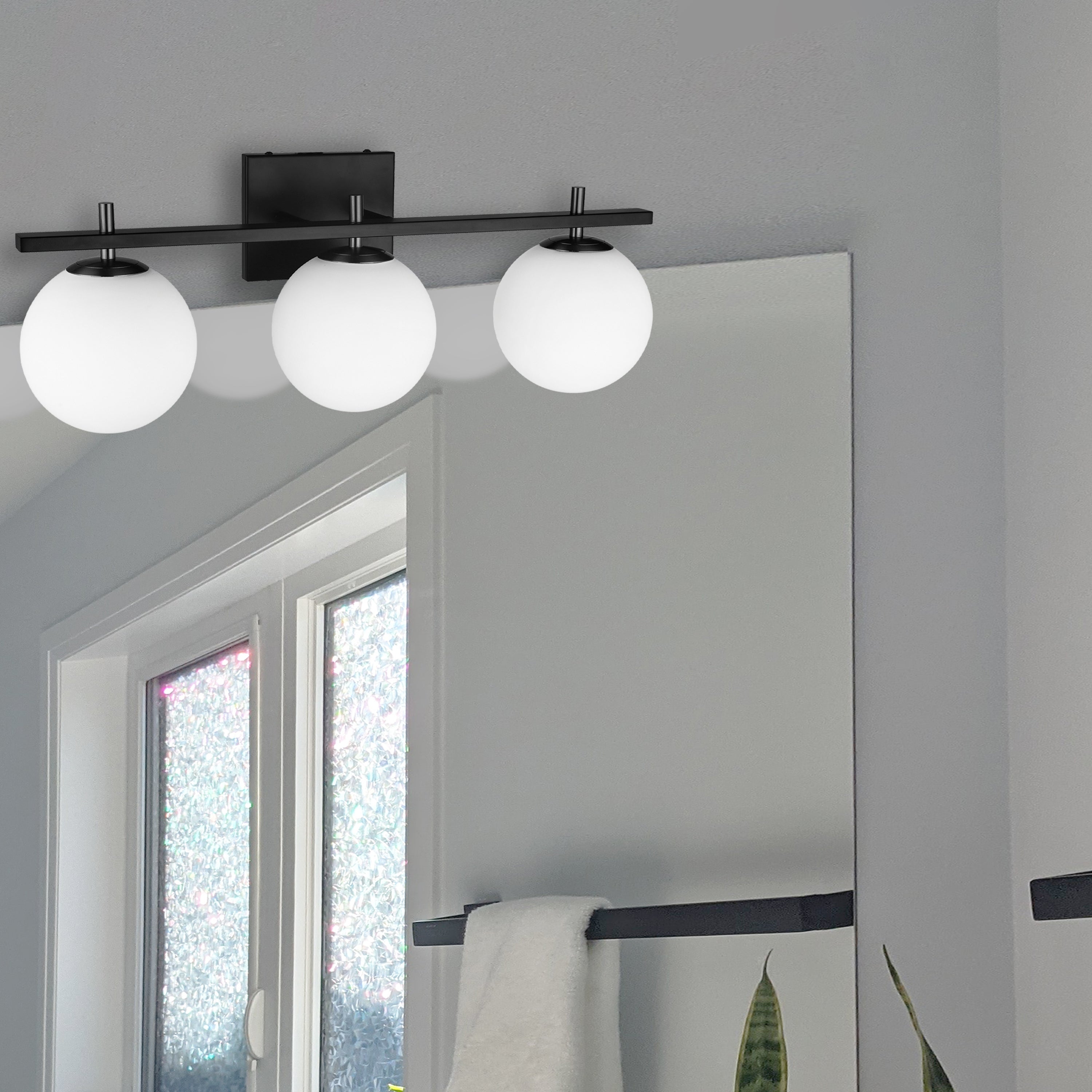 Dainolite Vivaldi - VAD-233W-MB - 3 Light Vanity Fixture, Matte Black - Black