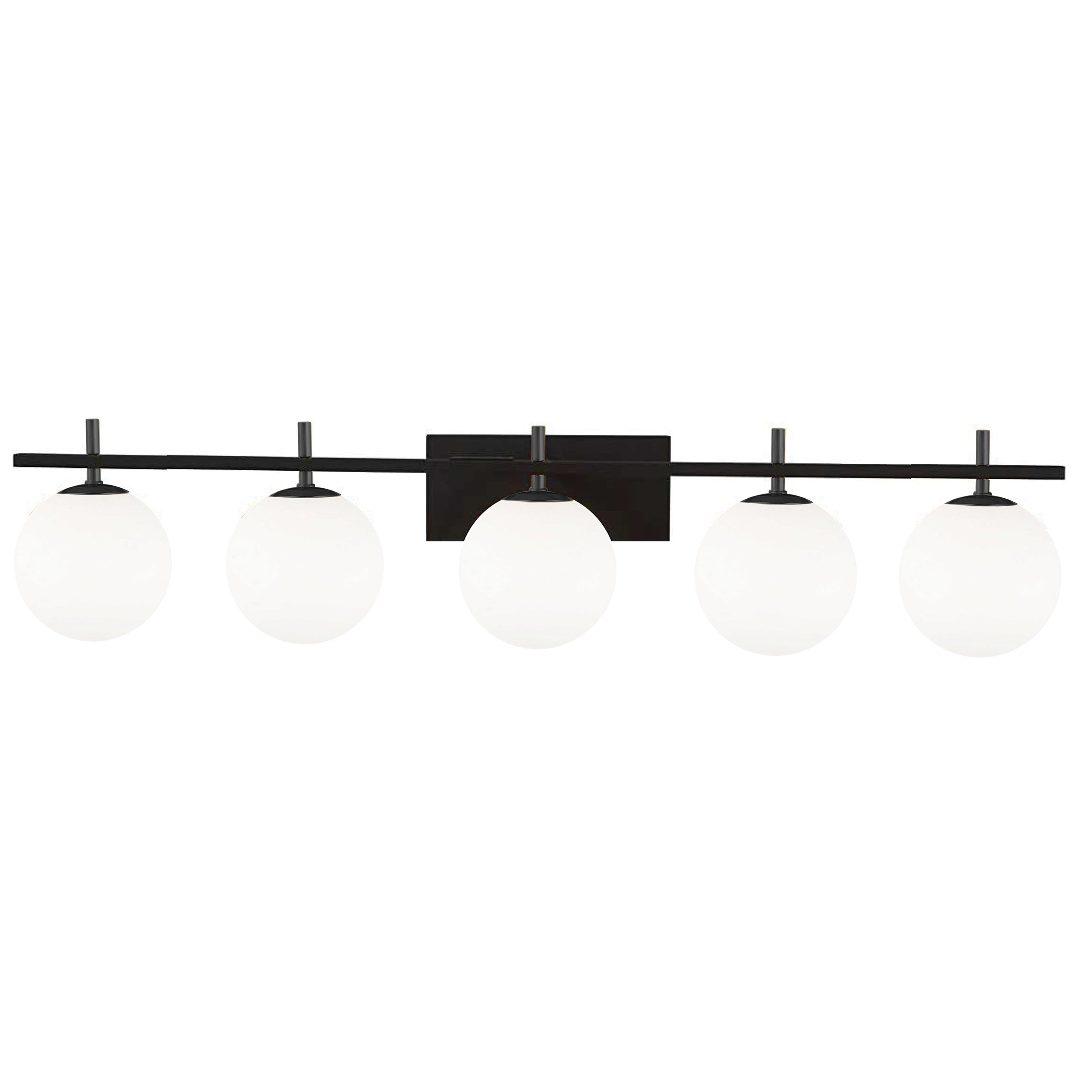 Dainolite Vivaldi - VAD-415W-MB - 5 Light Vanity Fixture, Matte Black - Black