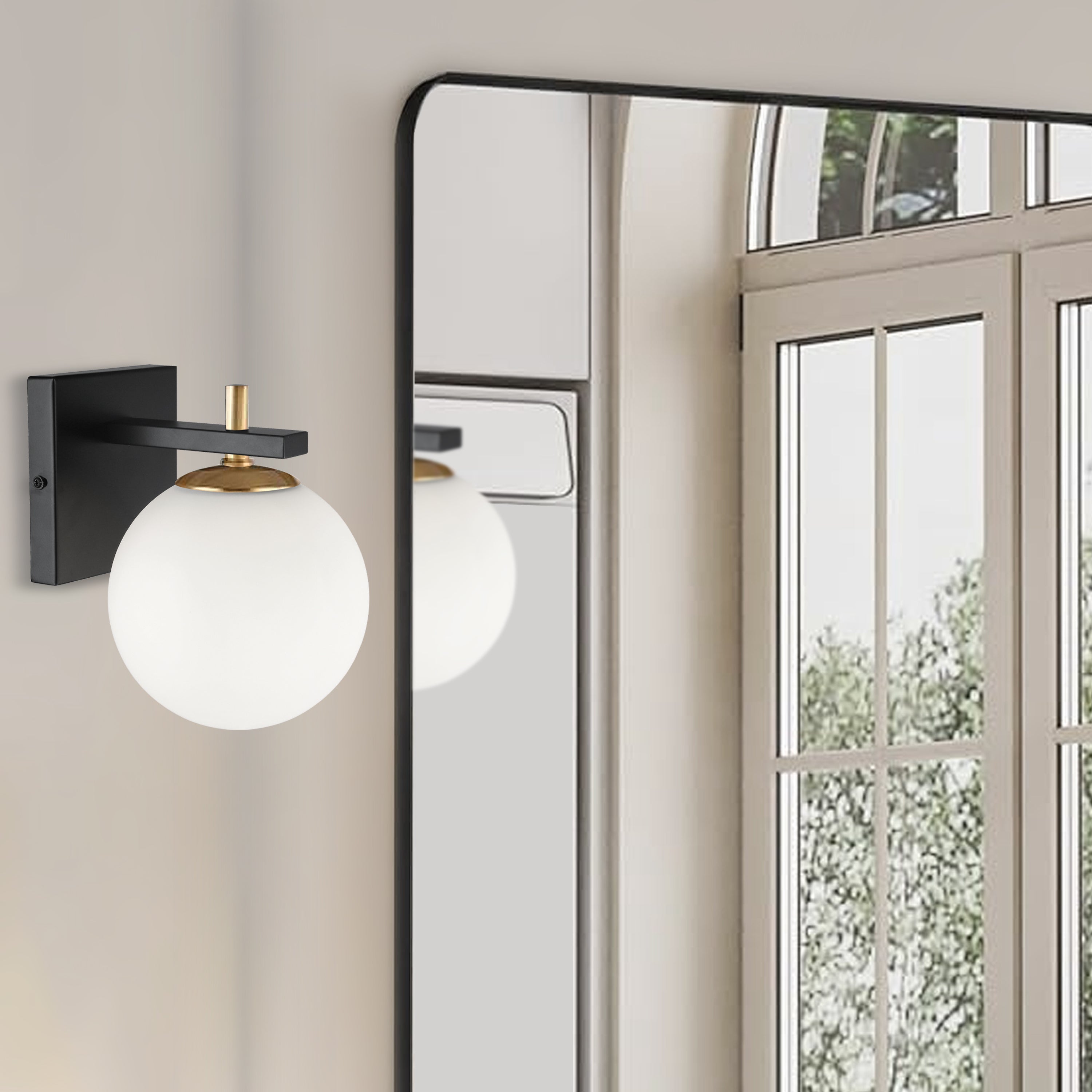 Dainolite Vivaldi - VAD-51W-MB-AGB - 1 Light Wall Sconce, Matte Black and Aged Brass - Matte Black