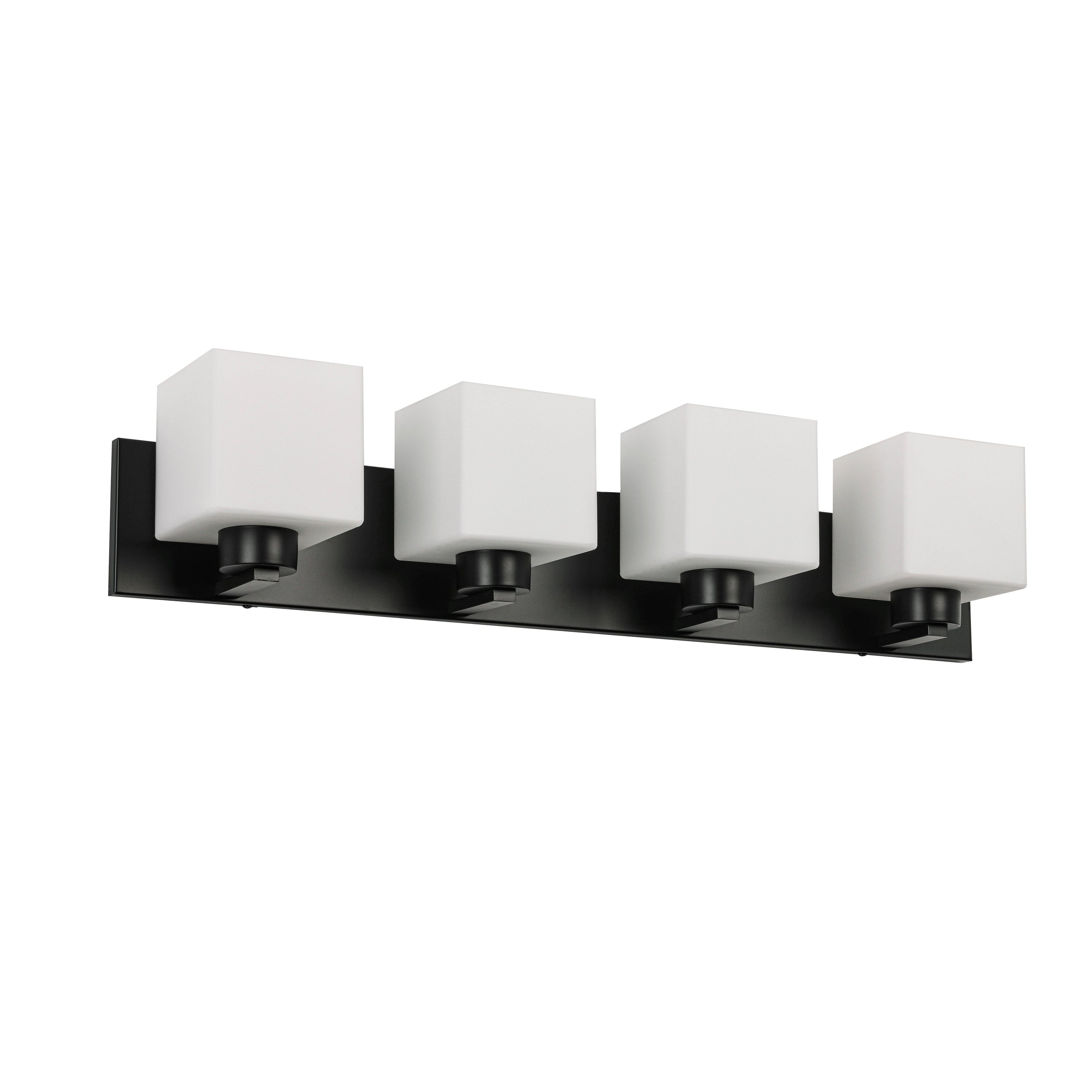 Dainolite VED-294W-MB 4 Light Vanity Matte Black with White Opal Glass