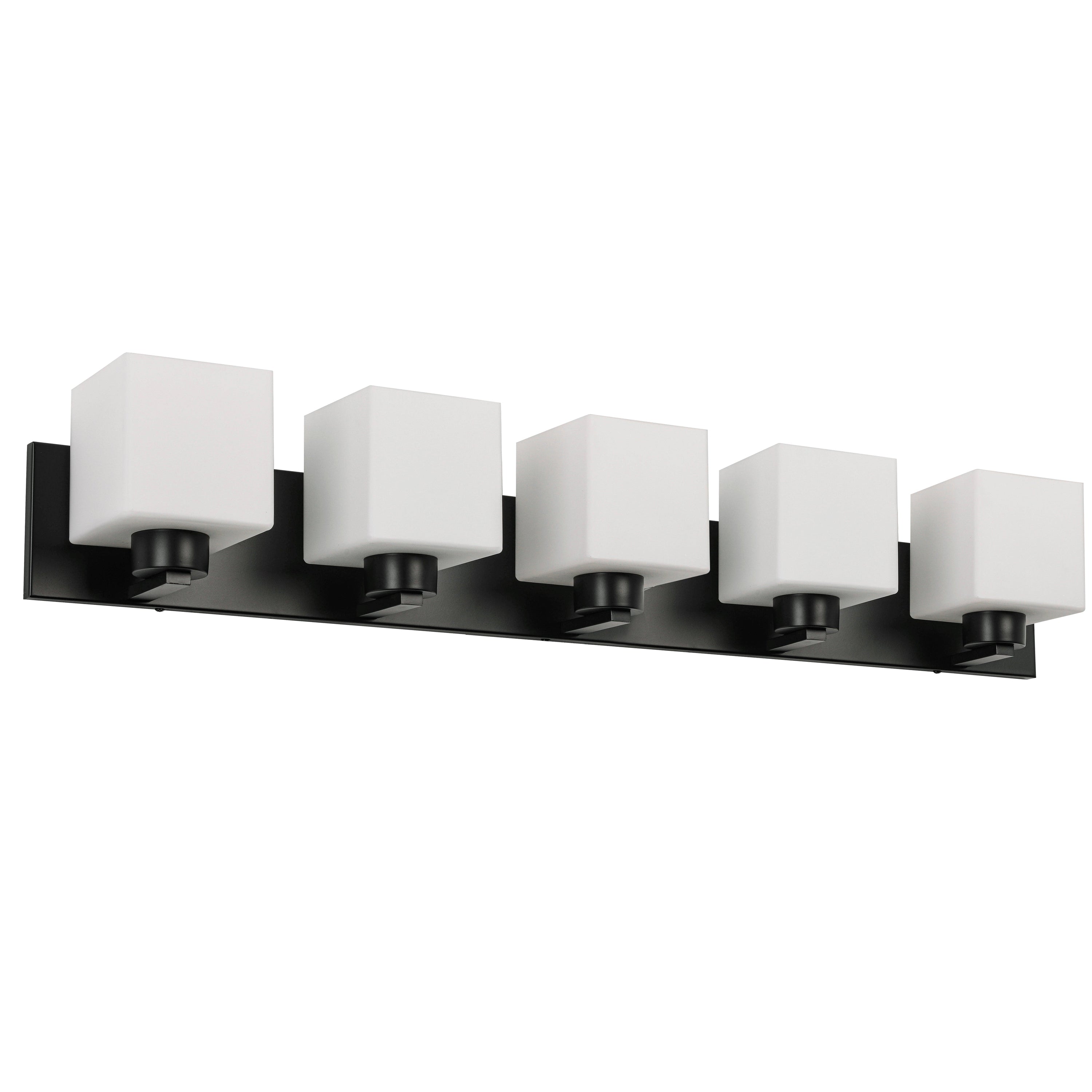 Dainolite VED-365W-MB 5 Light Vanity Matte Black with White Opal Glass