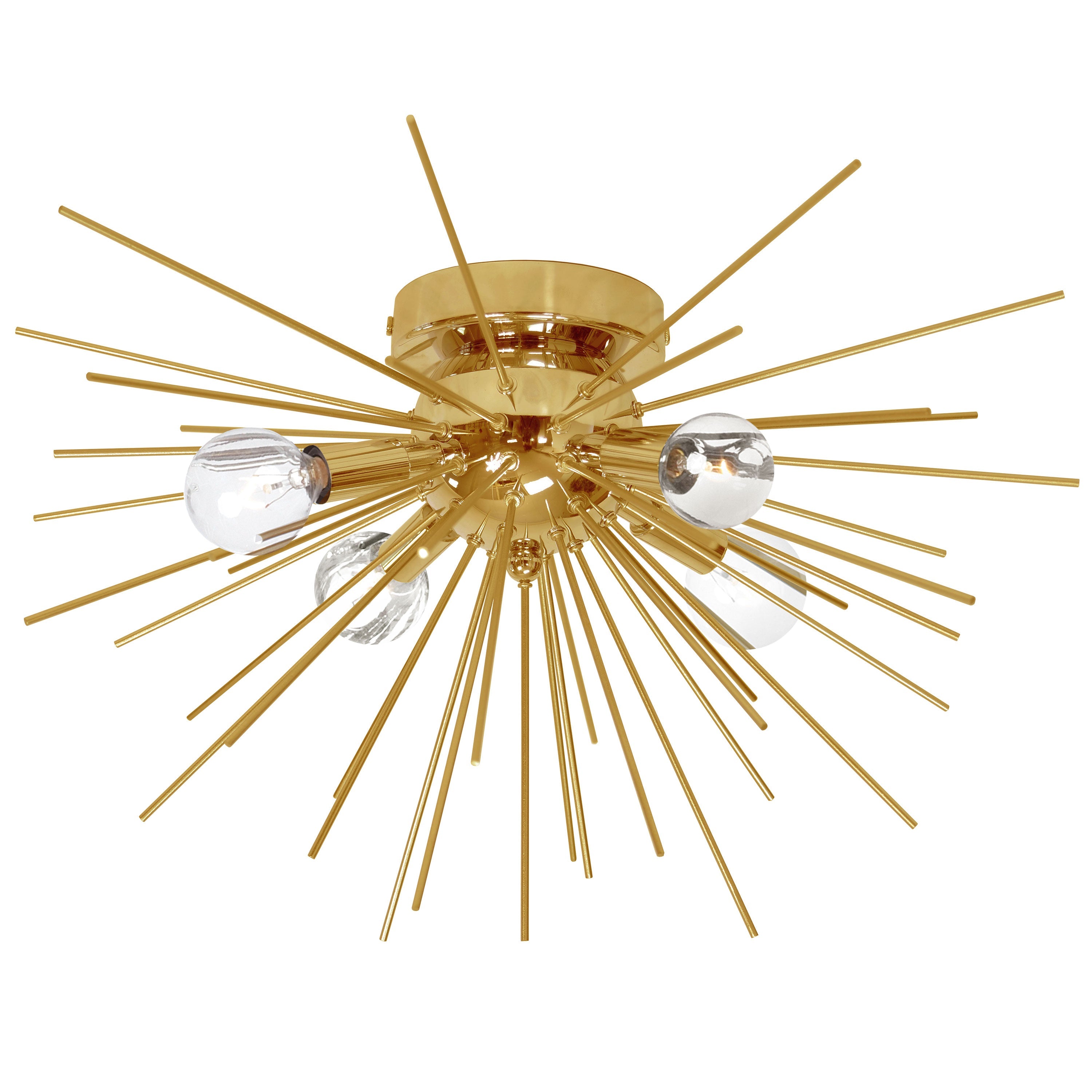 Dainolite Vega - VEG-184FH-GLD-VB - 4 Light Flush Mount, Gold & Vintage Bronze Finish - Aged Brass