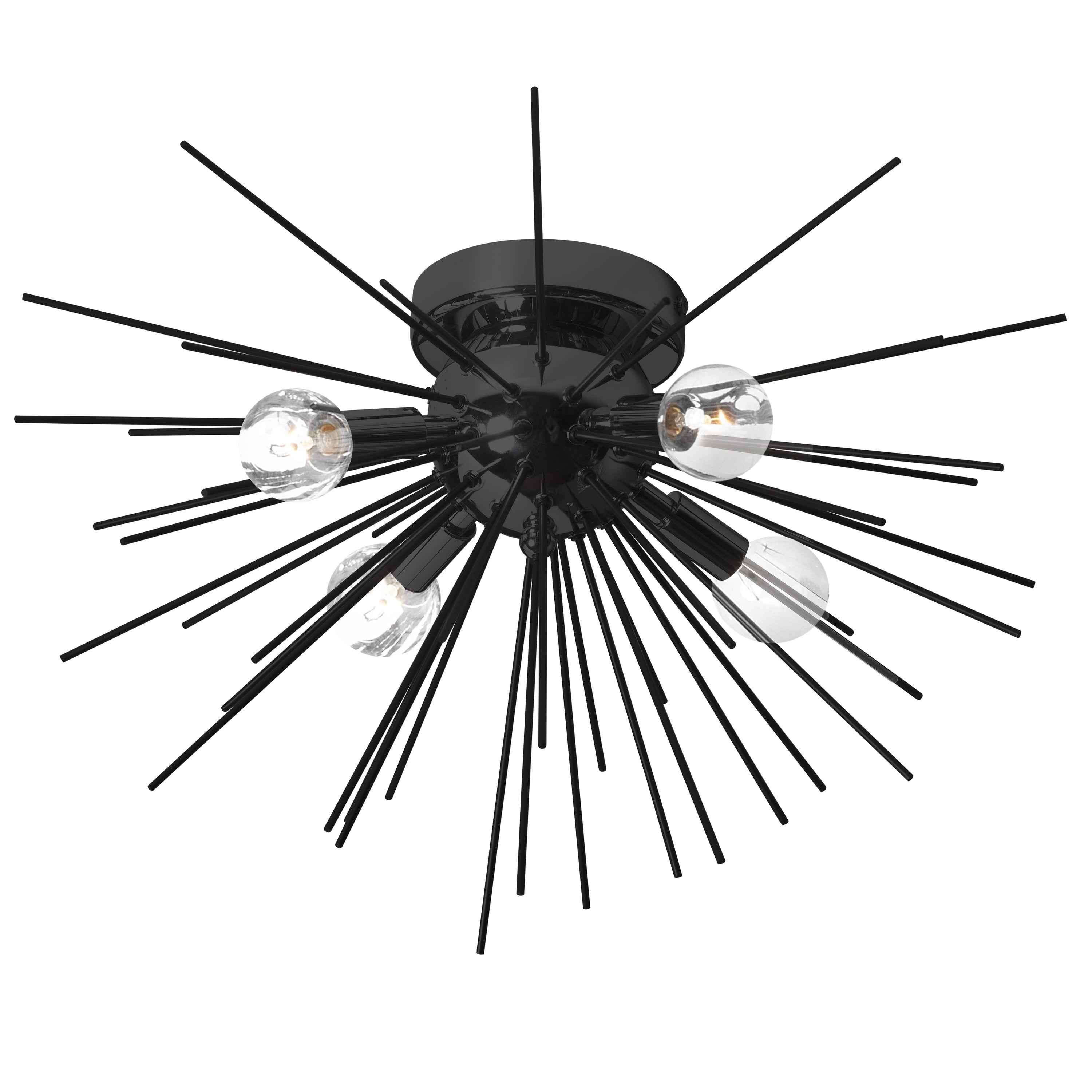 Dainolite Vega - VEG-184FH-MB - Modern 4 Light Flush Mount Ceiling Light - Black