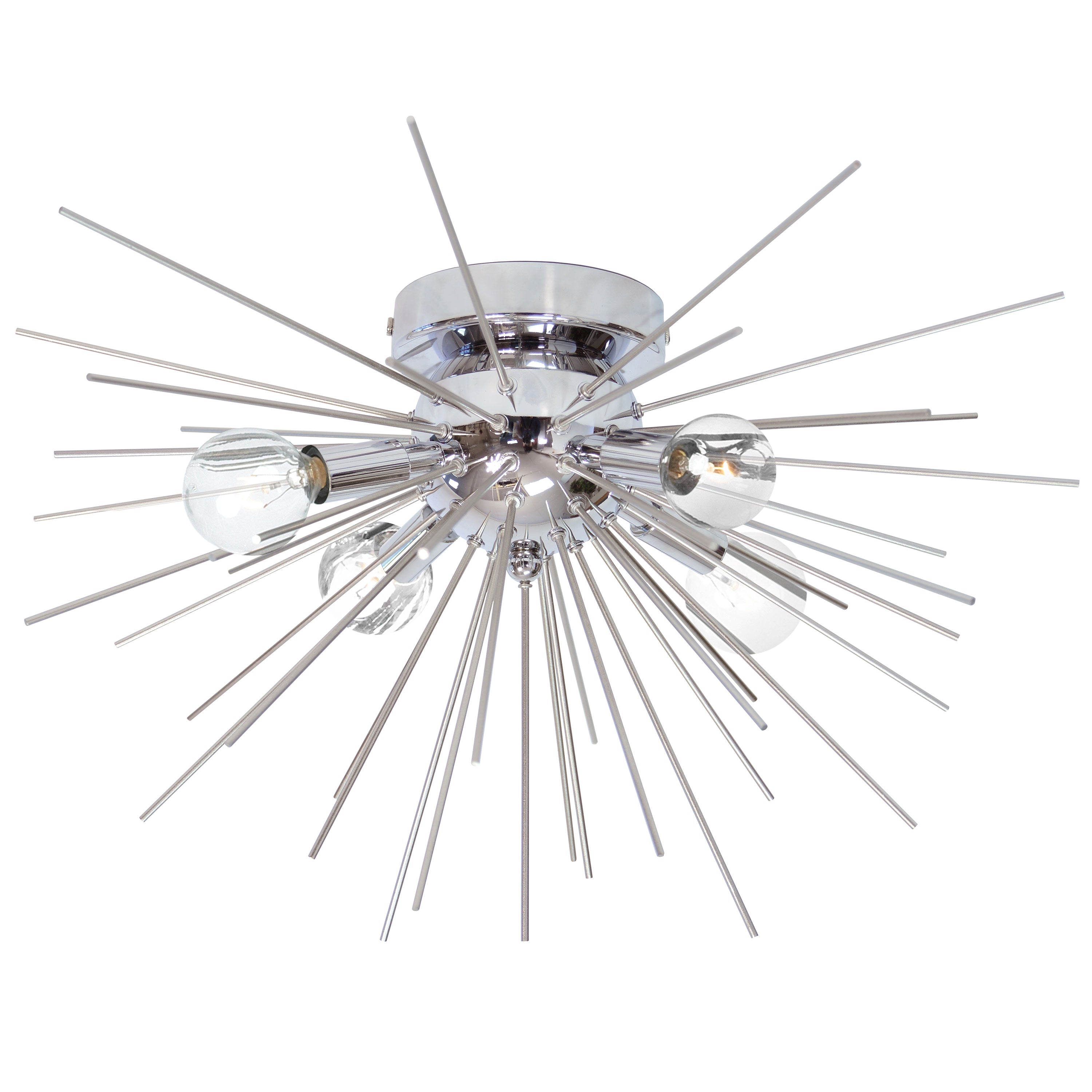 Dainolite Vega - VEG-184FH-SV-PC - 4 Light Flush Mount Ceiling Light - Silver & Polished Chrome