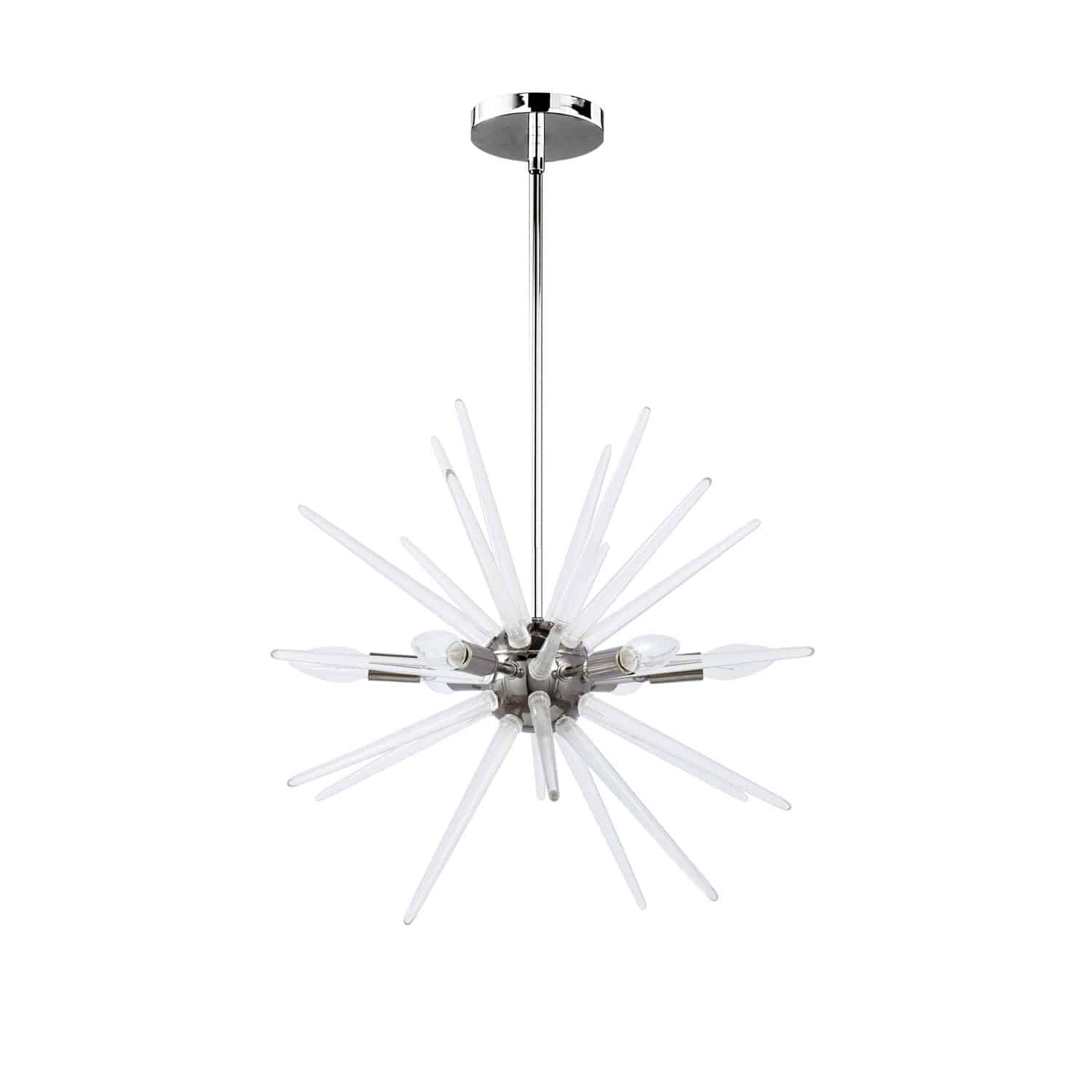 Dainolite Vela - VEL-206C-PC - 6 Light Pendant, Polished Chrome Finish with Clear Acrylic Spikes - Polished Chrome