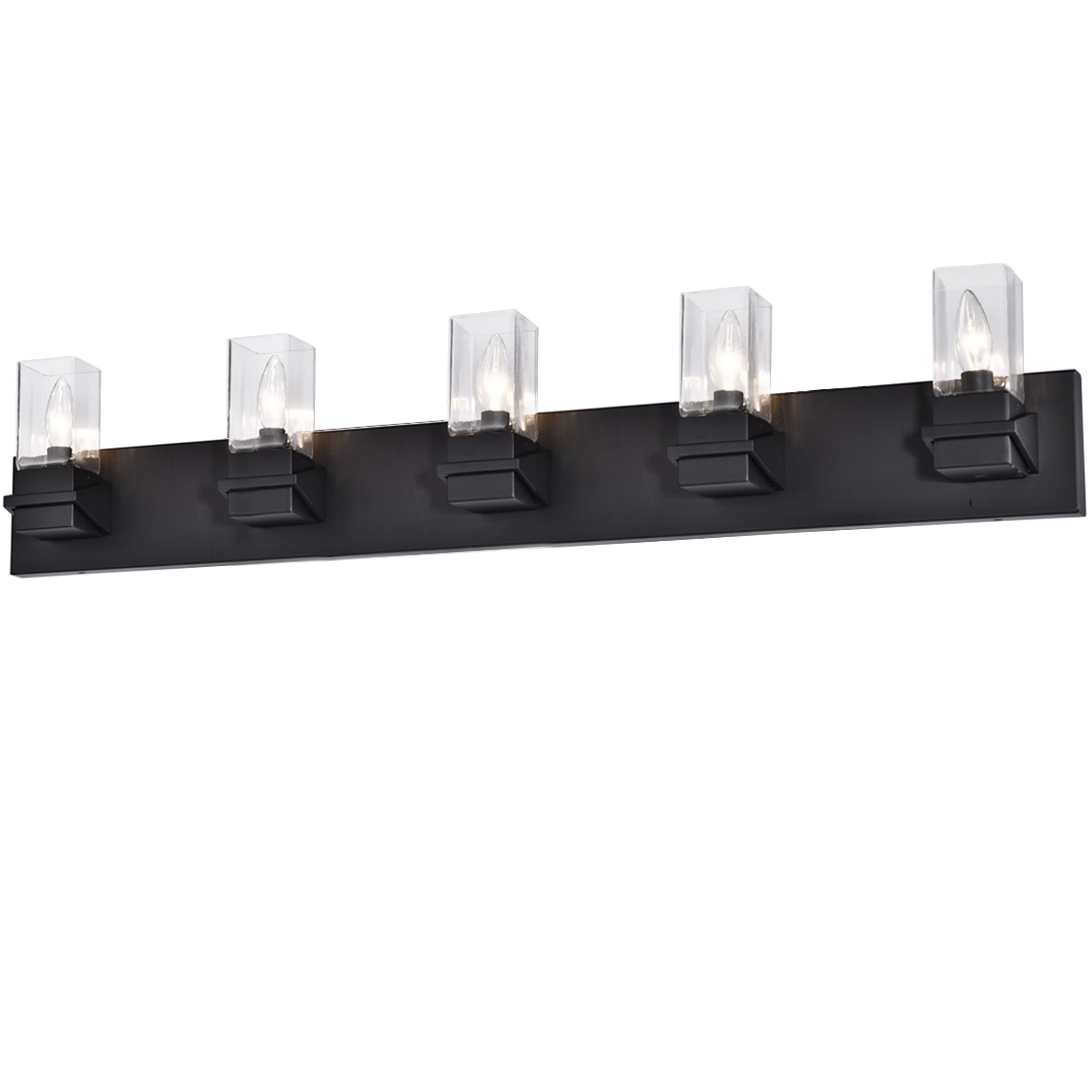 Dainolite Veronica - VER-405W-MB - 5 Light Vanity Fixture, Matte Black w/ Clear Glass - Matte Black