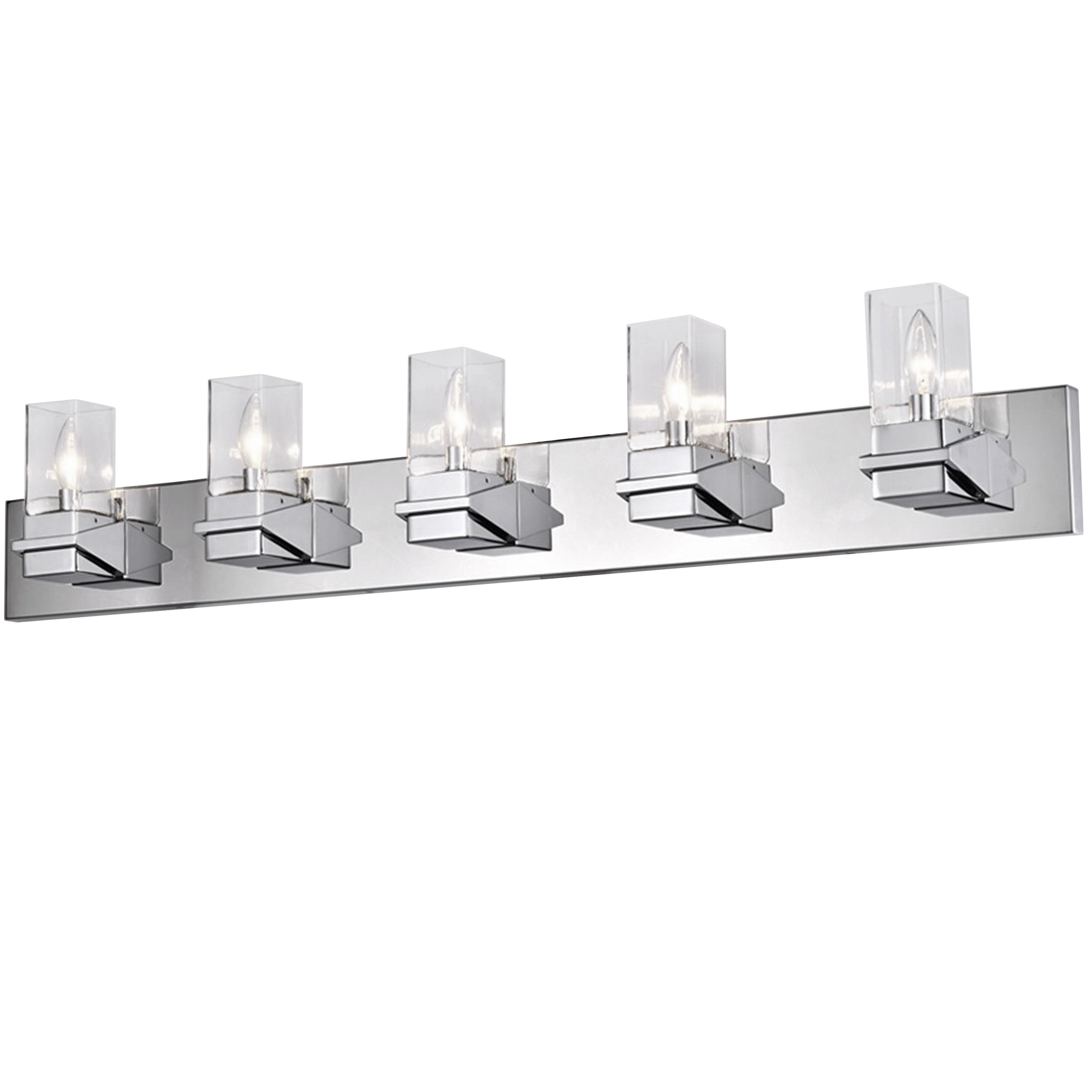 Dainolite Veronica - VER-405W-PC - 5 Light Vanity Fixture, Polished Chrome w/ Clear Glass - Polished Chrome