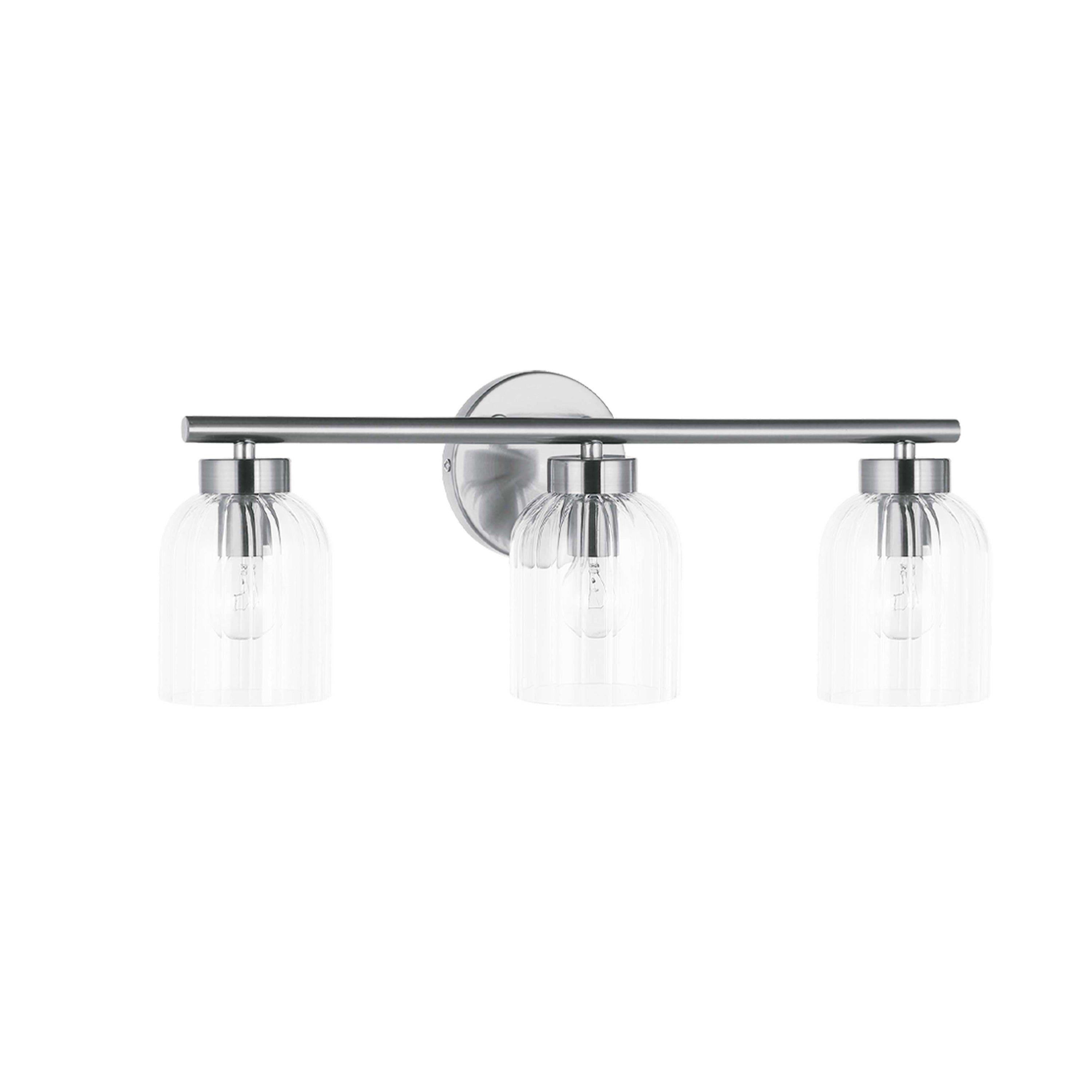 Dainolite Vienna - VIE-213W-PC - 3 Light Vienna Vanity Fixture Polished Chrome w/ Clear Ribbed Glass - Polished Chrome