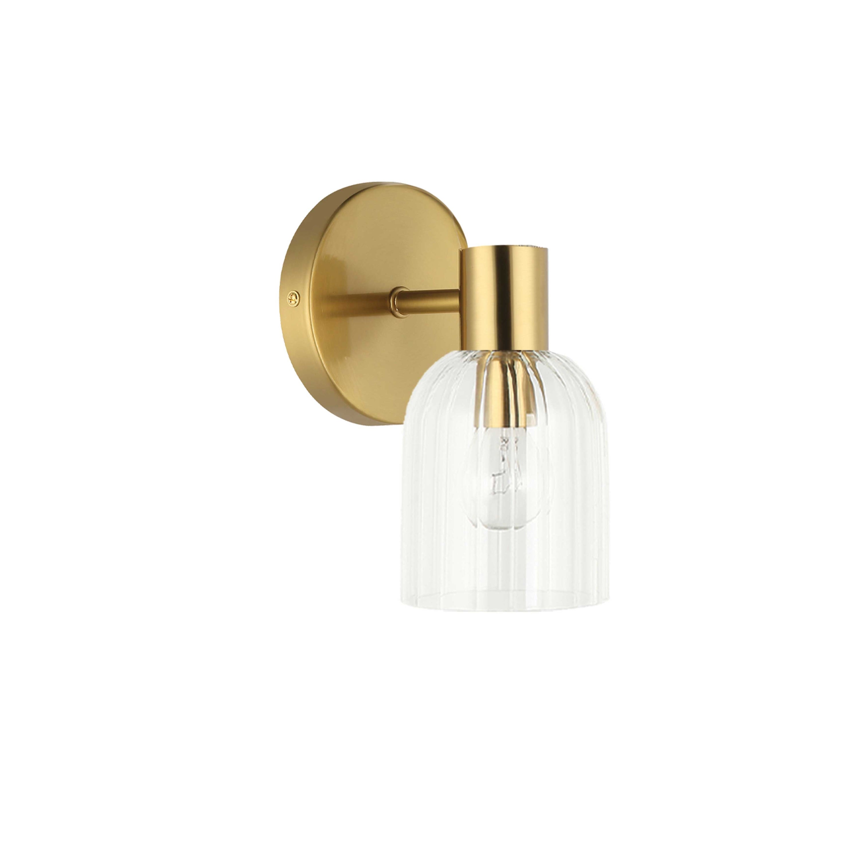 Dainolite Vienna - VIE-81W-AGB - 1 Light Vienna Wall Sconce Aged Brass w/ Clear Ribbed Glass - Aged Brass