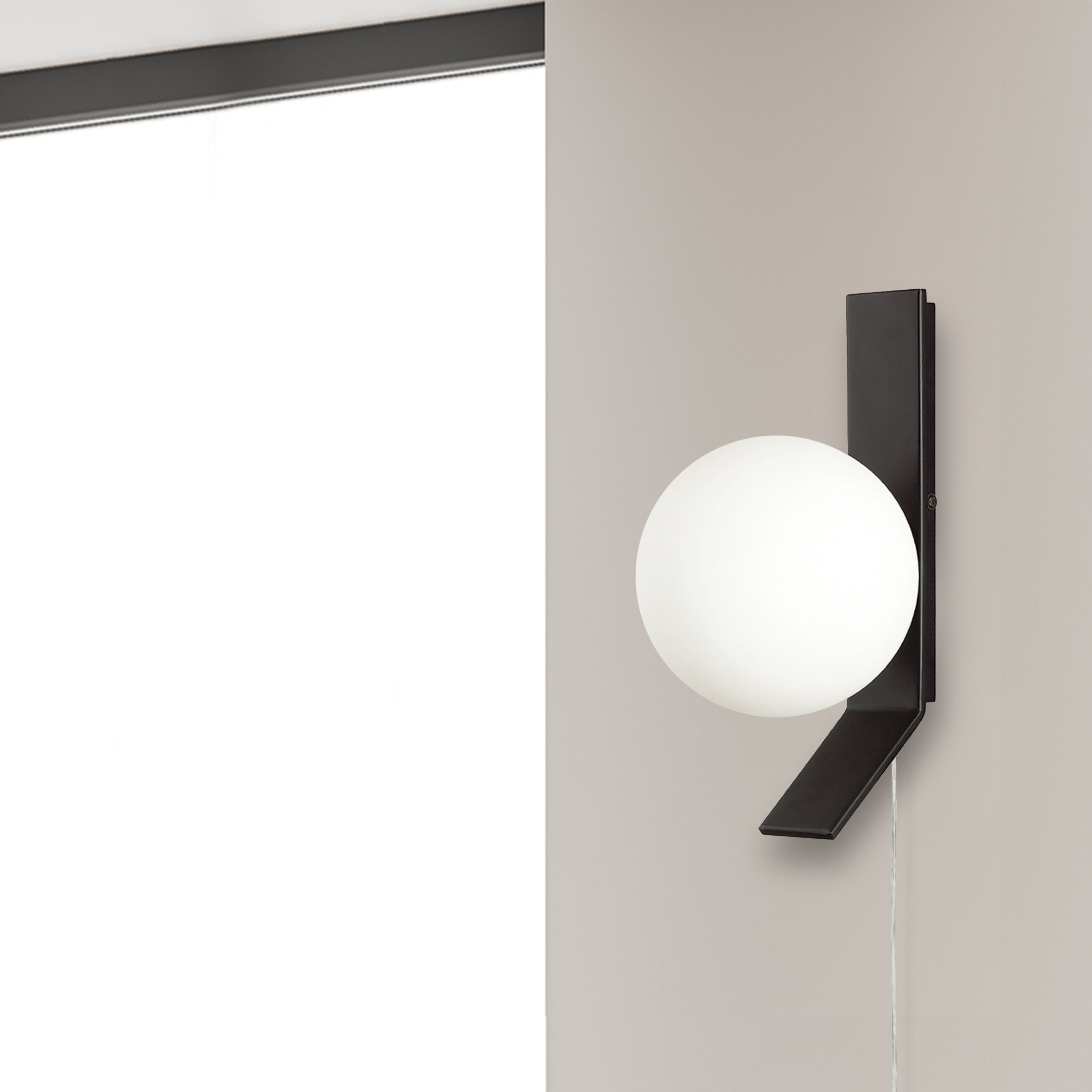 Dainolite Valemont - VMT-51W-MB - 1 Light Wall Sconce, Matte Black w/ Opal White Glass - Black