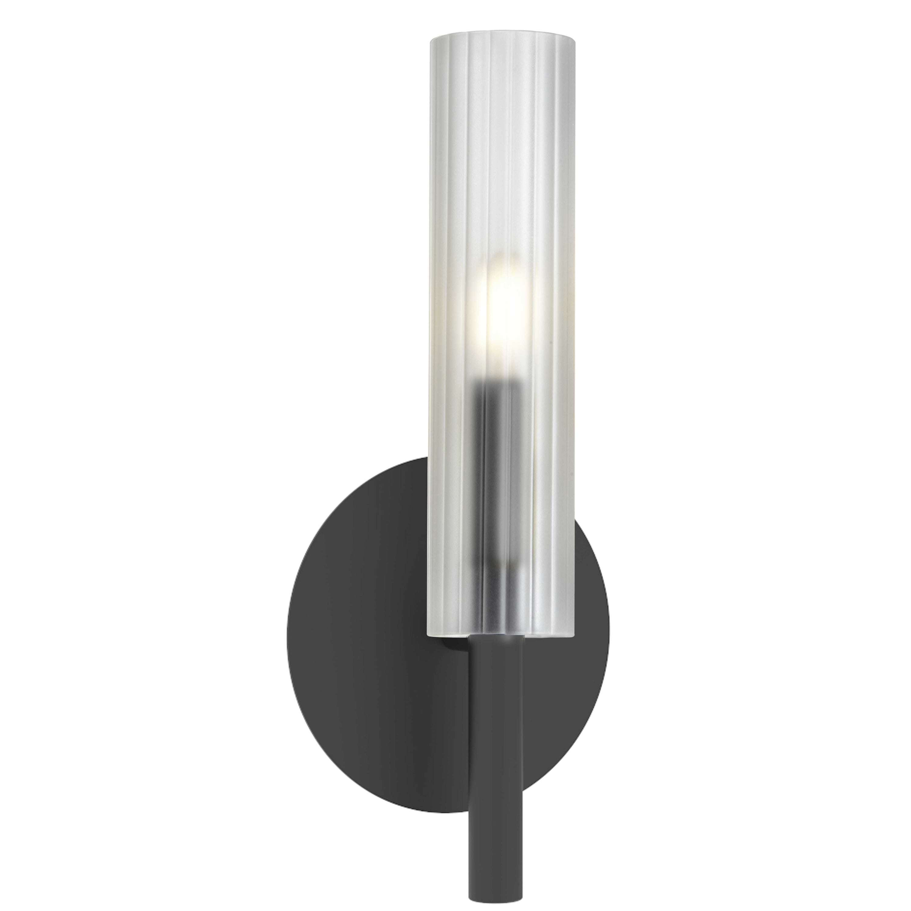 Dainolite Wand - WAN-171W-MB-FR - 1 Light Wand Wall Sconce Matte Black w/ Frosted Glass - Matte Black