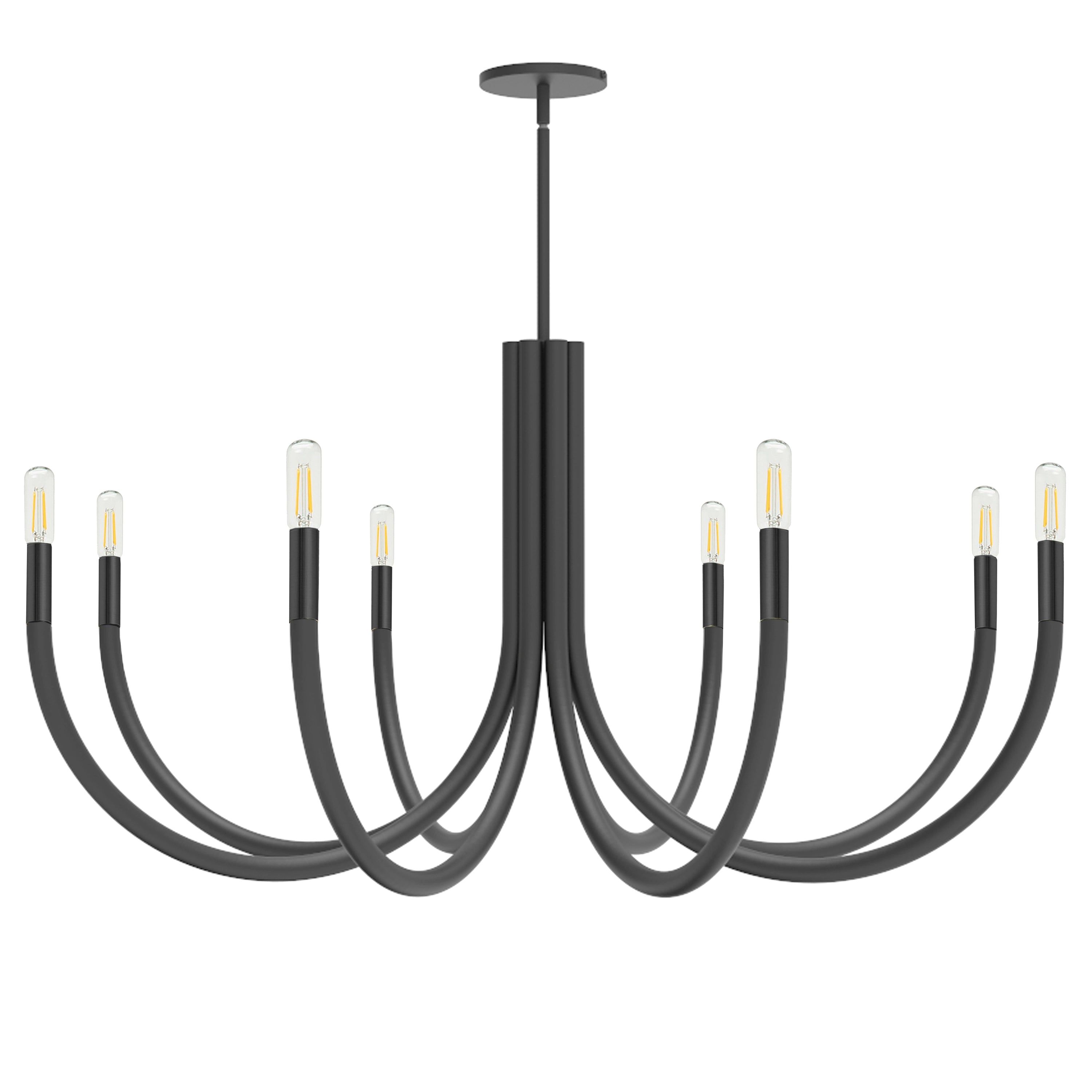 Dainolite Wand - WAN-388C-MB - 8 Light Chandelier Fixture, Matte Black - Black