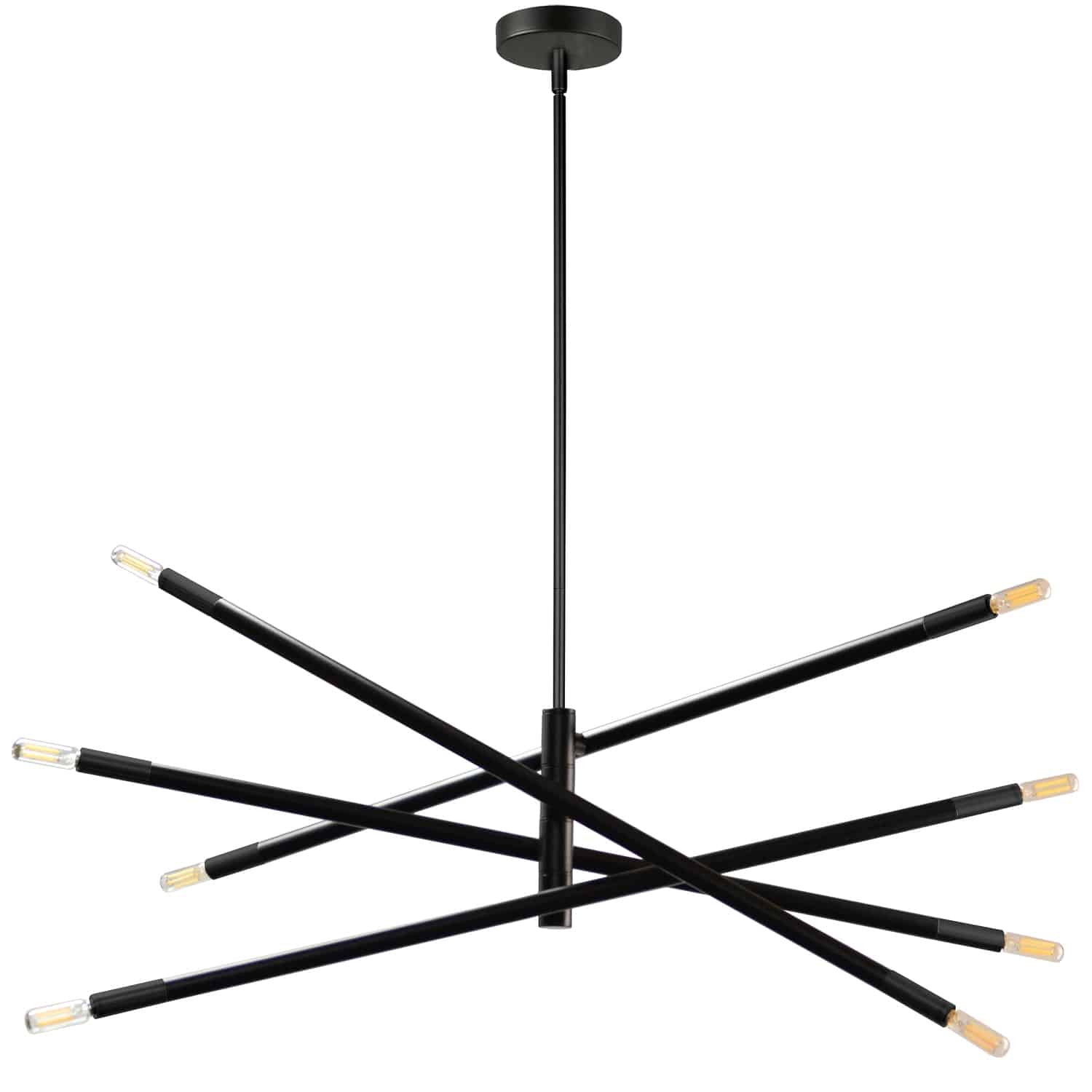 Dainolite Wand - WAN-408P-MB - 8 Light Pendant, Matte Black - Black