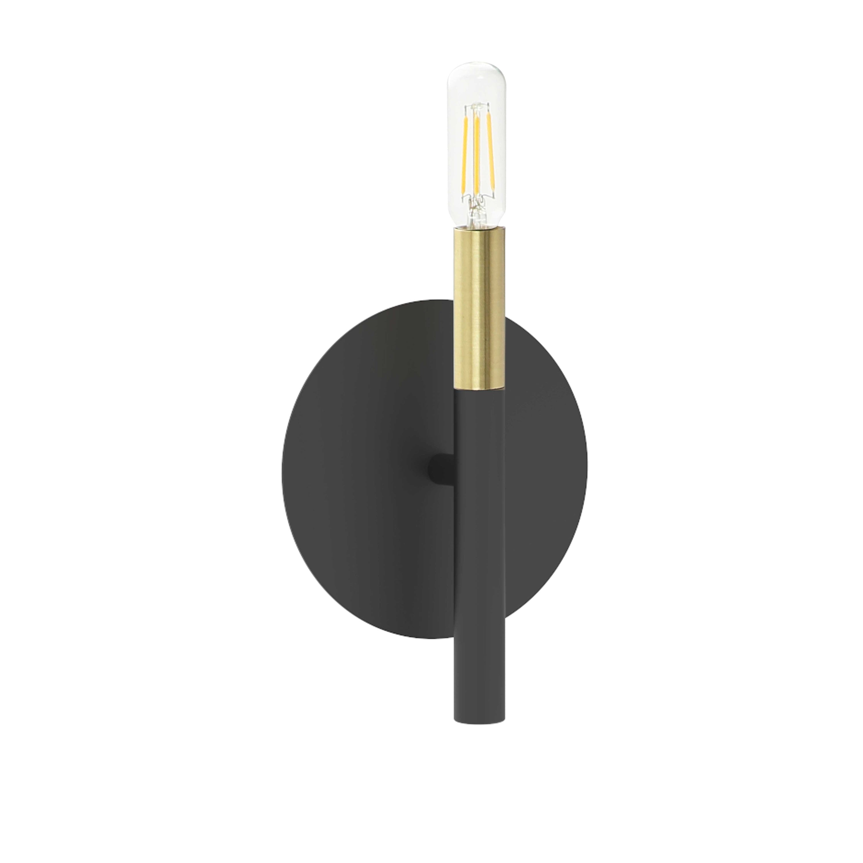 Dainolite Wand - WAN-91W-MB-AGB - 1 Light Wall, Sconce Matte Black and Aged Brass - Black