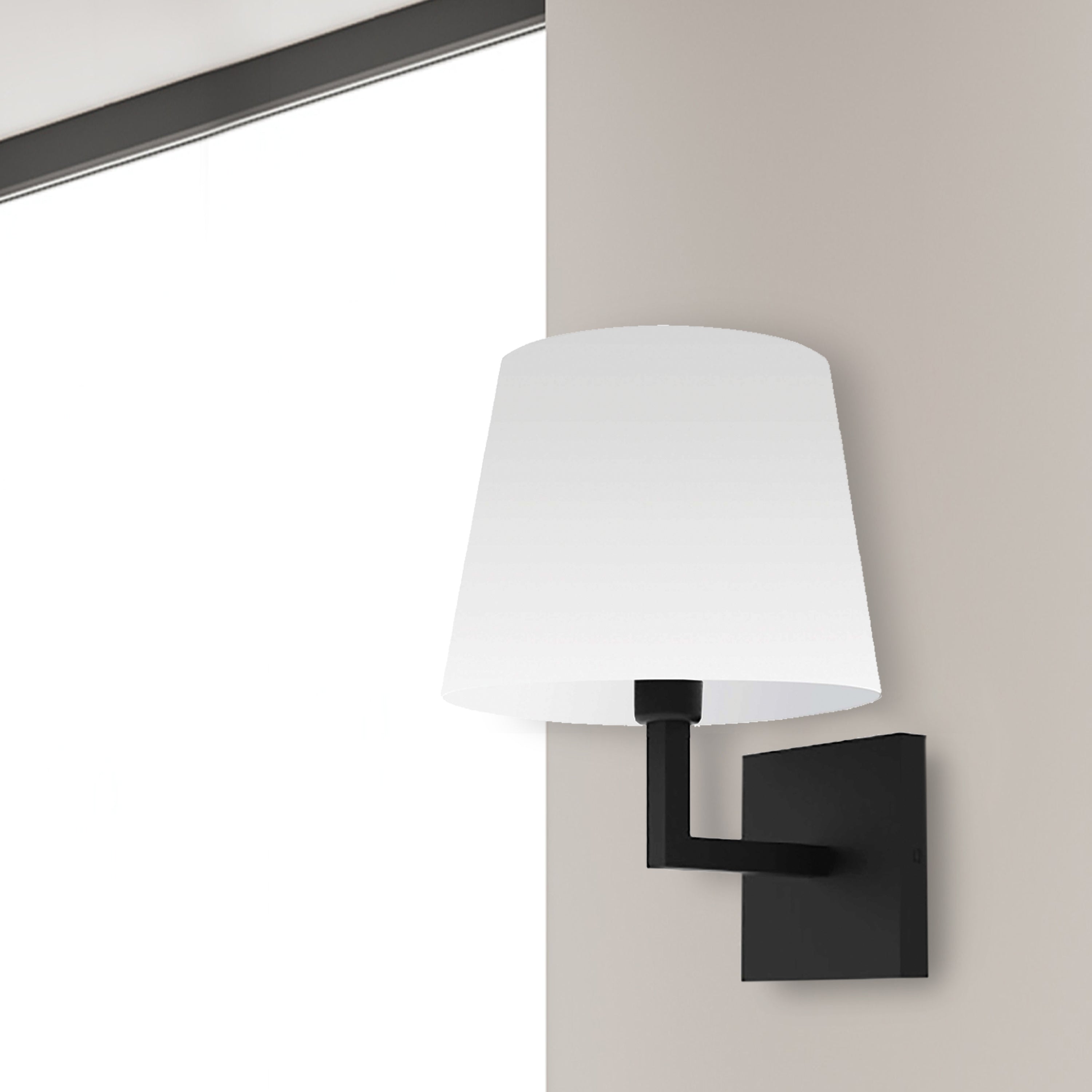 Dainolite Whitney - WHN-91W-MB-WH - 1 Light Wall, Sconce Matte Black with White Shade - White