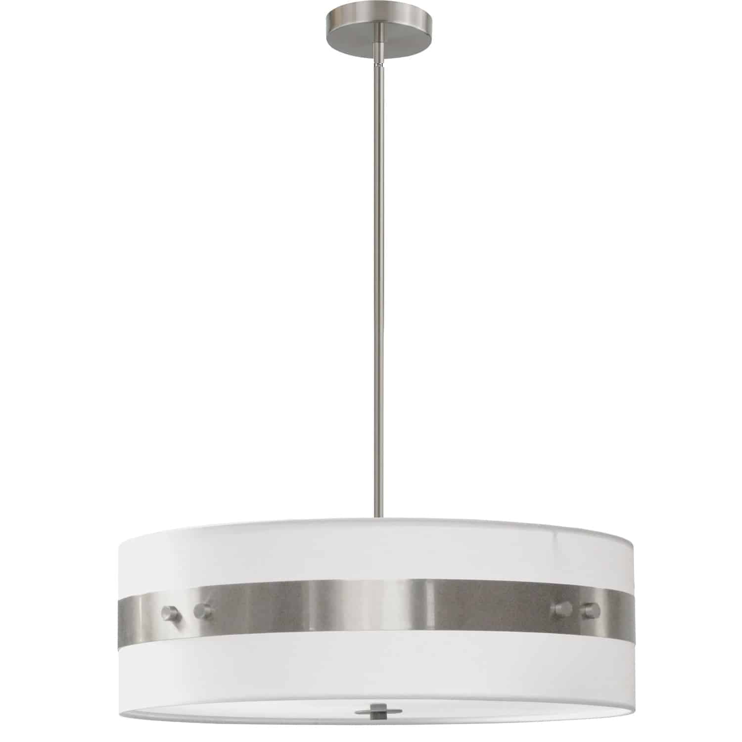 Dainolite Willshire - WIL-224P-SC-WH - 4 Light Pendant Satin Chrome Finish with White Shade - White