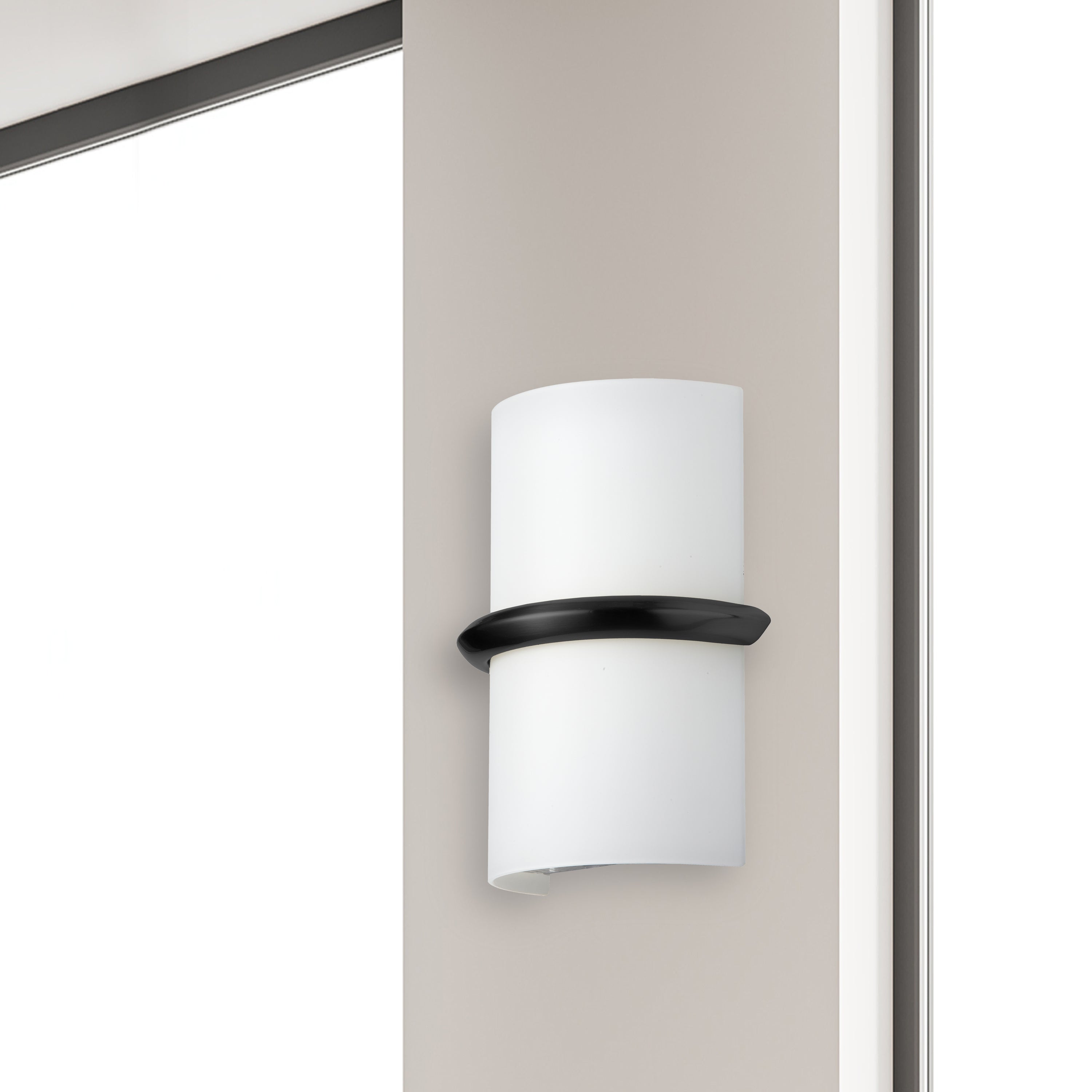 Dainolite Wallace - WLC-914LEDW-MB - 14W Wall Sconce, Matte Black w/ Opal Glass - White