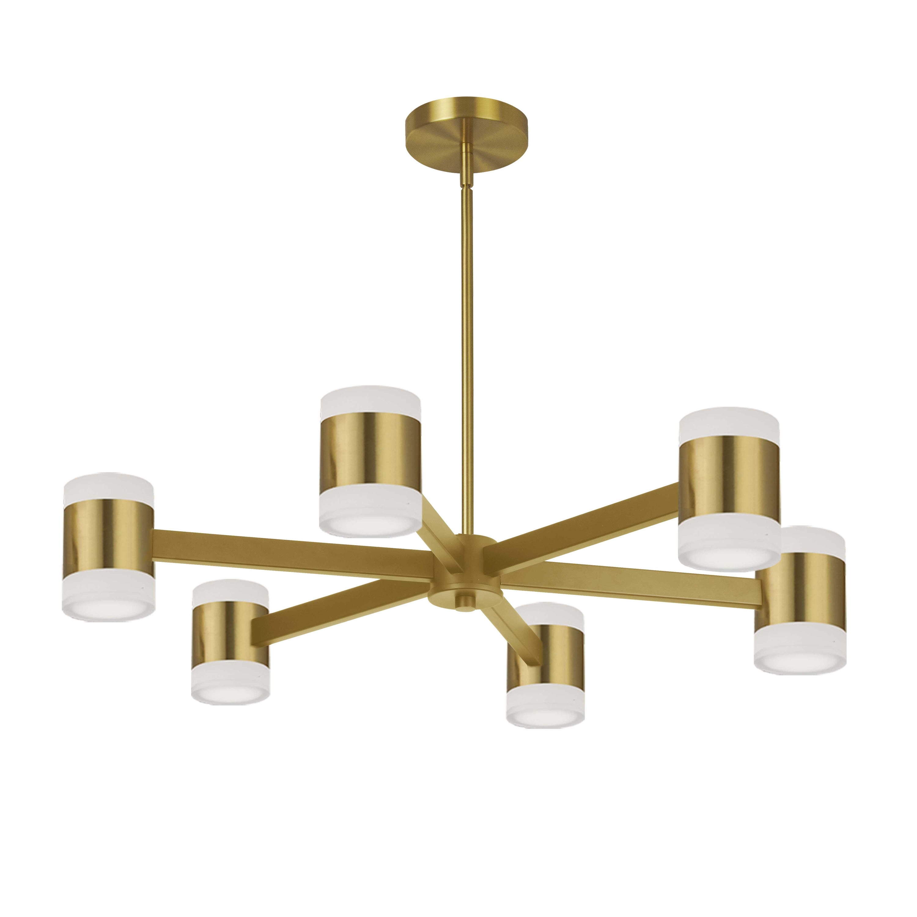 Dainolite Wilson - WLS-2884LEDC-AGB - 84W Chandelier Fixture, Aged Brass w/ Frosted Acrylic Diffuser - Aged Brass