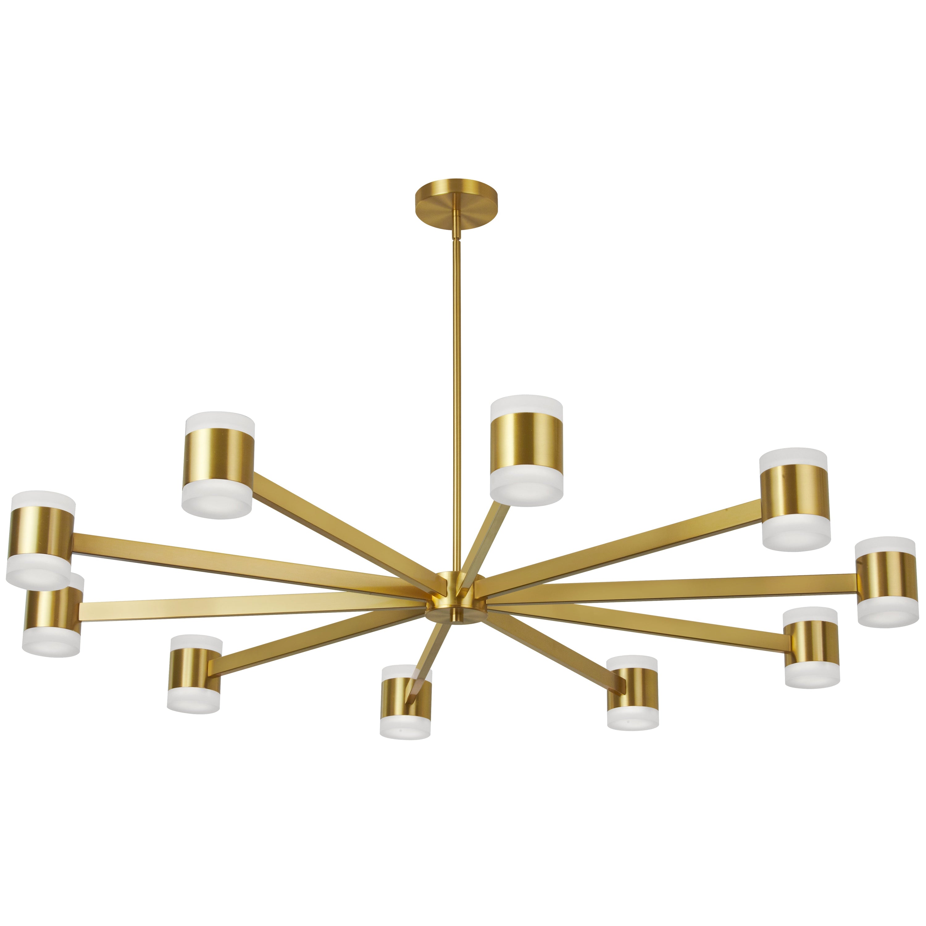 Dainolite Wilson - WLS-48140LEDC-AGB - 140W Chandelier Fixture, Aged Brass w/ Frosted Acrylic Diffuser - Aged Brass