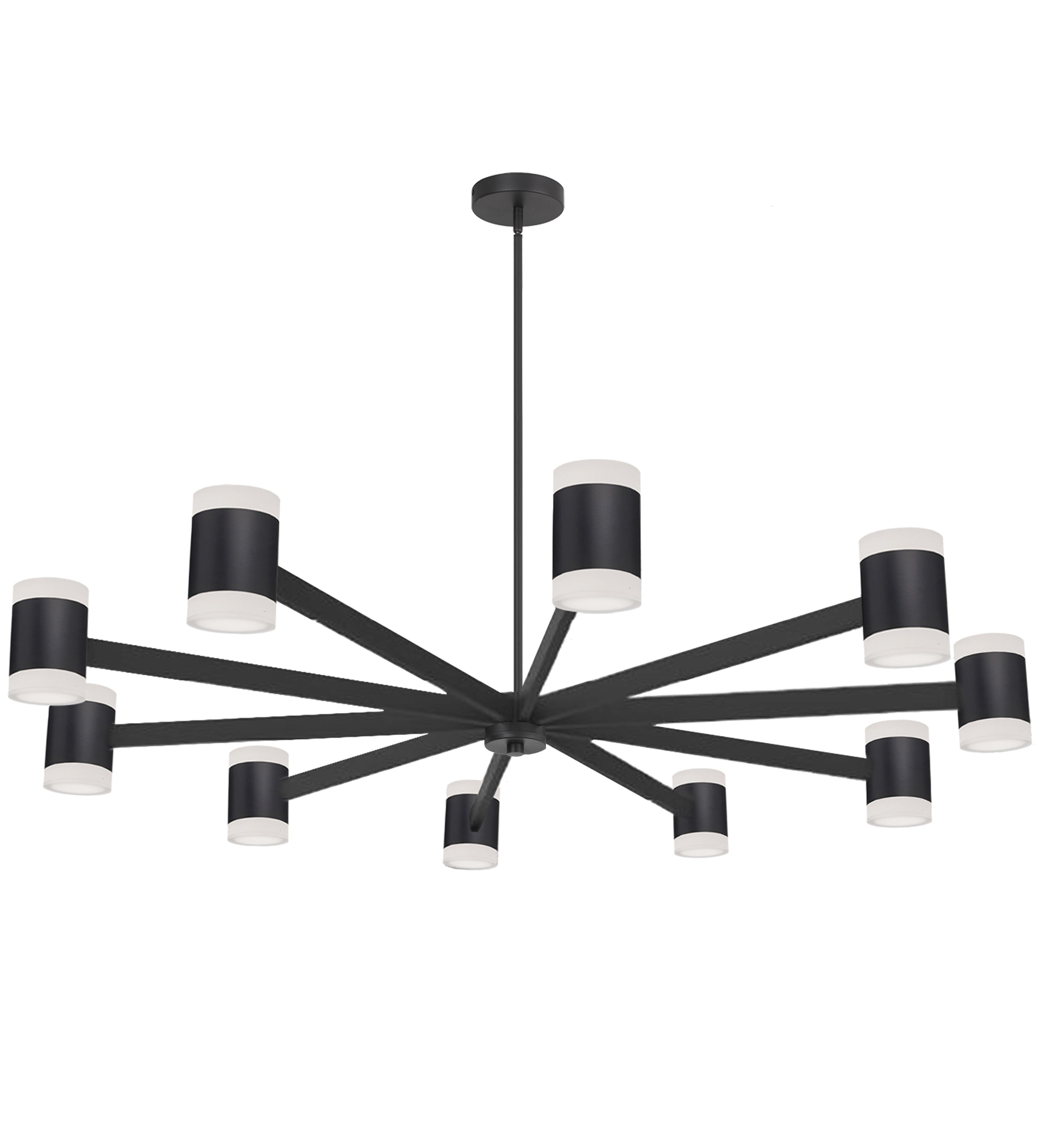 Dainolite Wilson - WLS-48140LEDC-MB - 84W Chandelier Fixture, Matte Black w/ Frosted Acrylic Diffuser - Matte Black