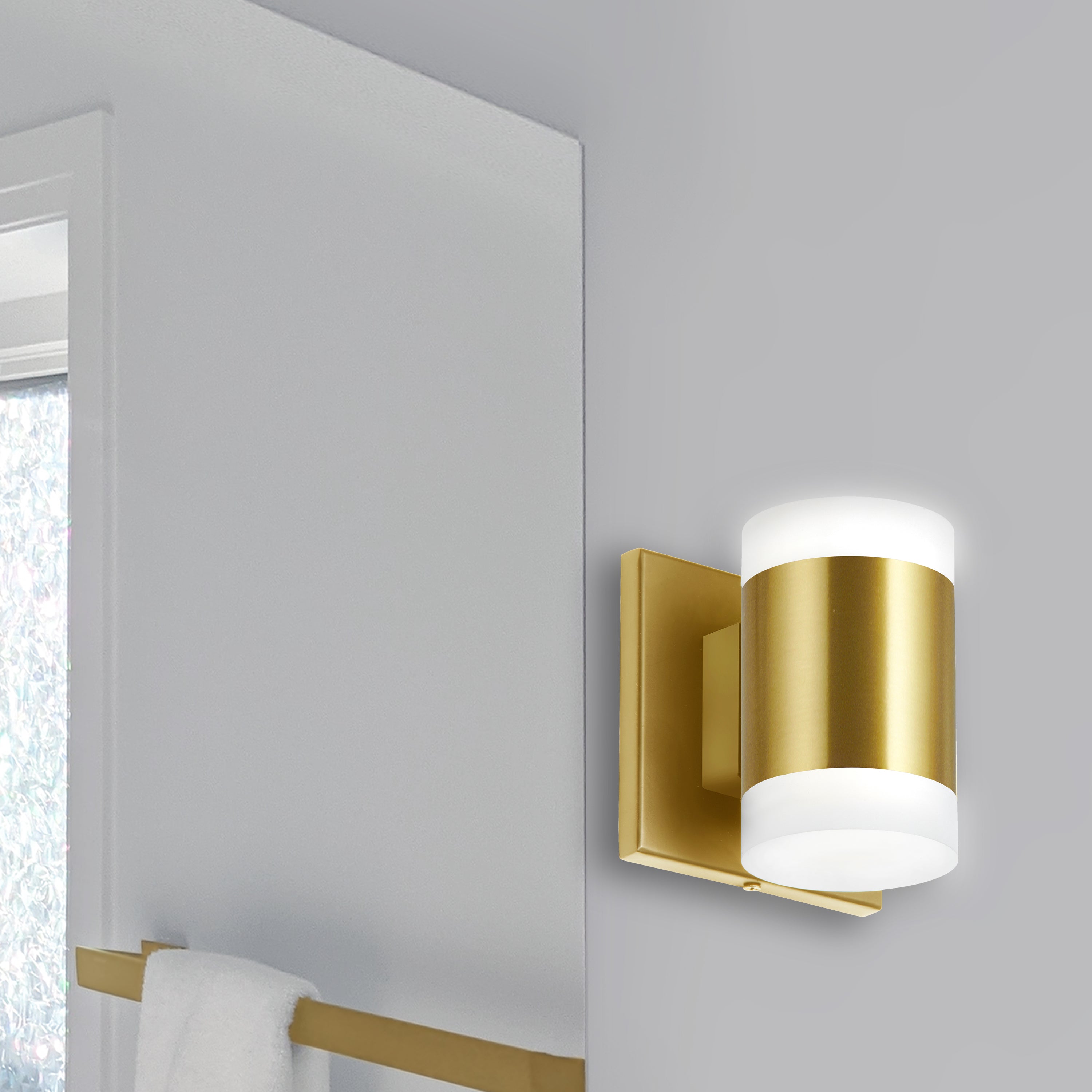 Dainolite Wilson - WLS-514LEDW-AGB - 2 Light 14W Wall Sconce, Aged Brass - Aged Brass