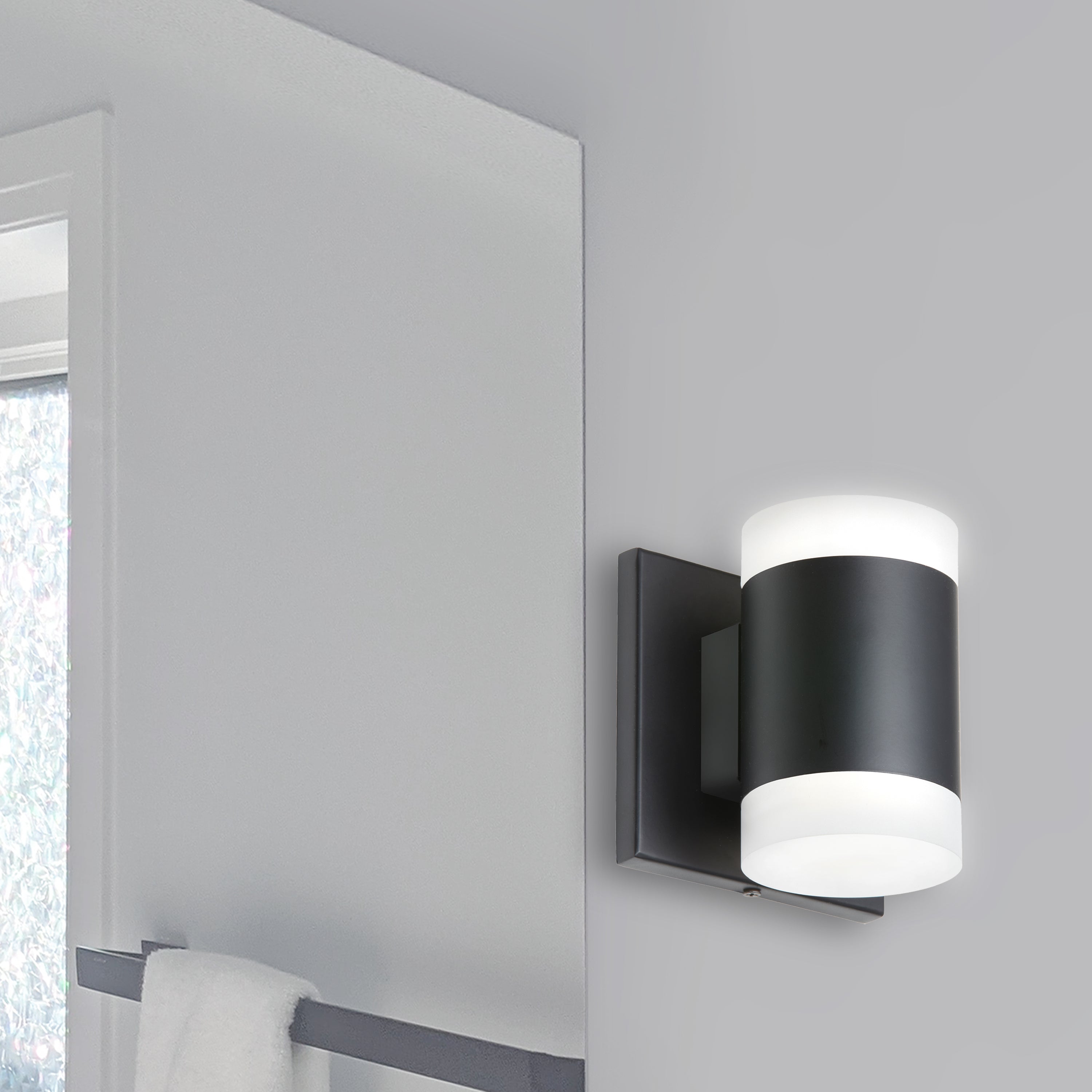 Dainolite Wilson - WLS-514LEDW-MB - 2 Light 14W Wall Sconce, Matte Black - Matte Black